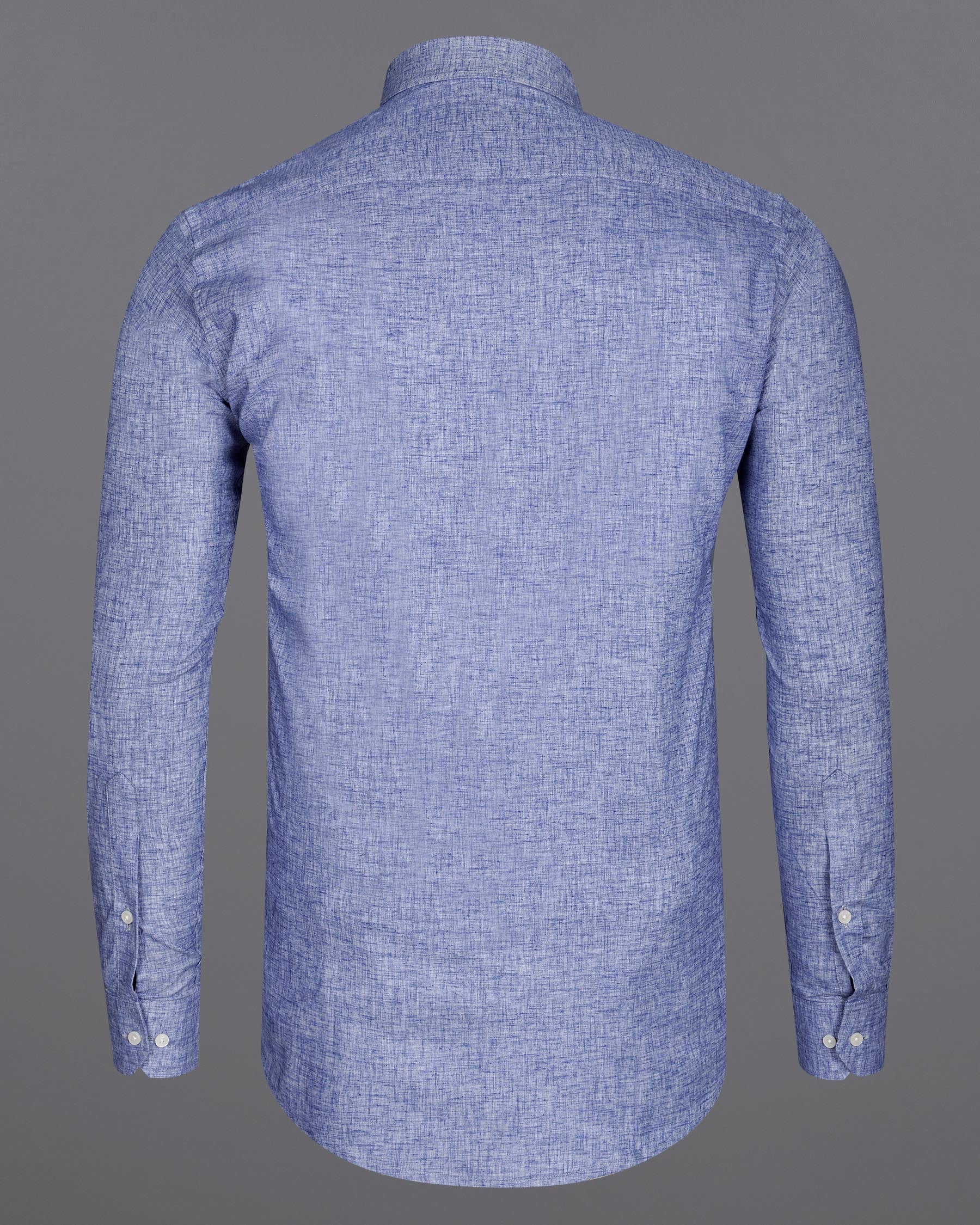 Chetwode Blue With Purple Two Side Pocket Chambray Premium Cotton Designer Shirt