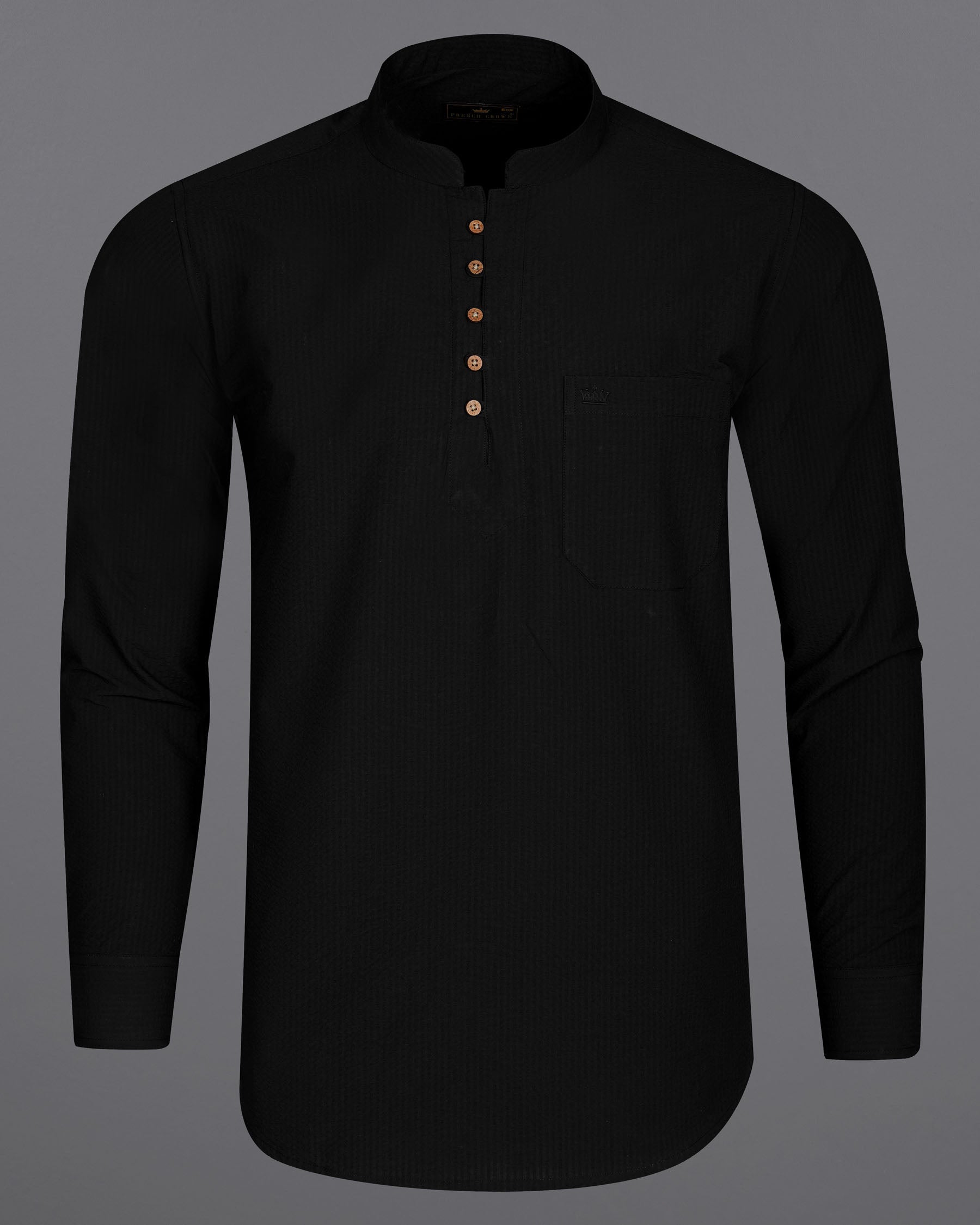 Jade Black Seersucker Giza Cotton Kurta Shirt 7950-KS-38,7950-KS-H-38,7950-KS-39,7950-KS-H-39,7950-KS-40,7950-KS-H-40,7950-KS-42,7950-KS-H-42,7950-KS-44,7950-KS-H-44,7950-KS-46,7950-KS-H-46,7950-KS-48,7950-KS-H-48,7950-KS-50,7950-KS-H-50,7950-KS-52,7950-KS-H-52