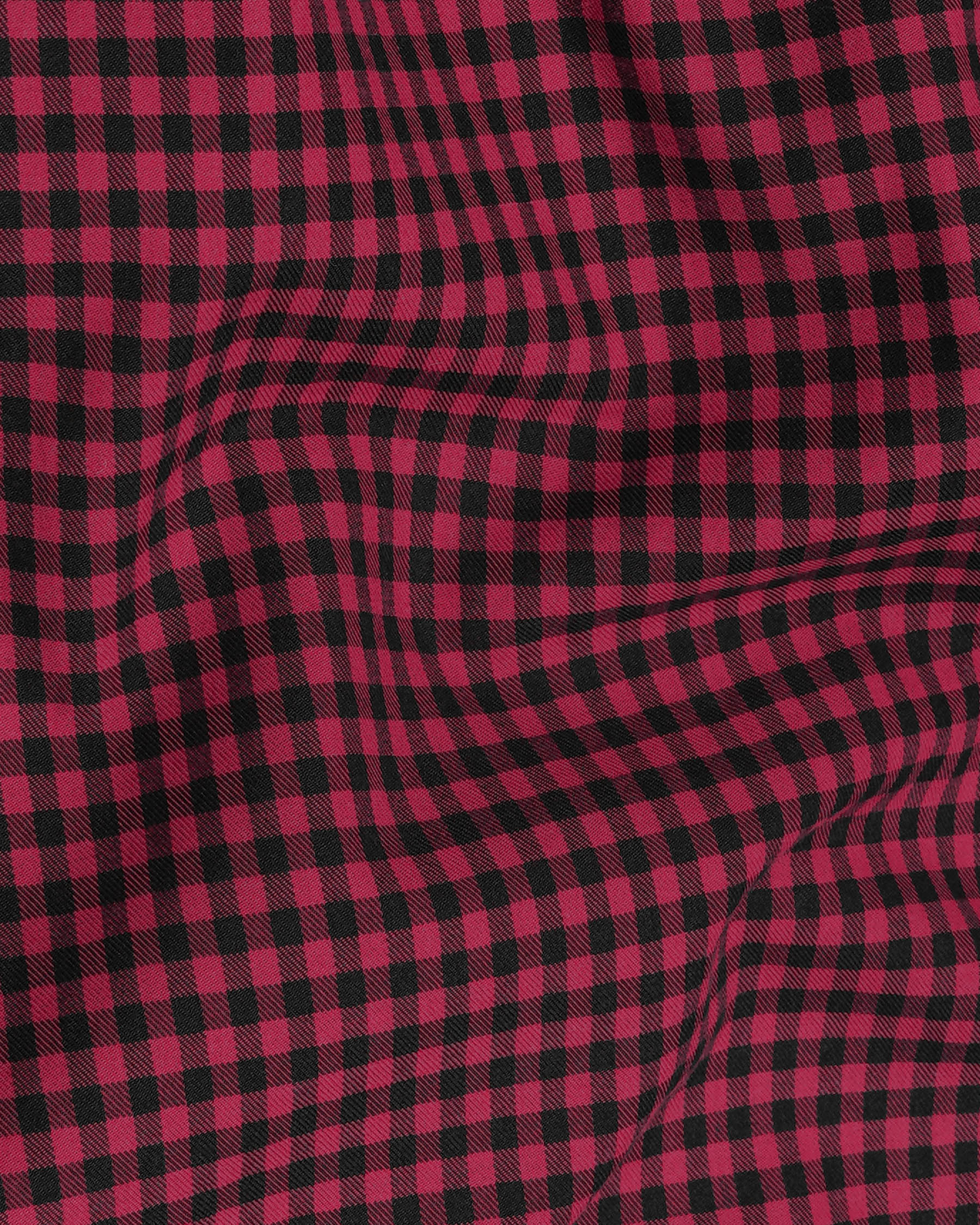 Cardinal Maroon with Black Gingham Checkered Twill Premium Cotton Shirt 7957-38,7957-H-38,7957-39,7957-H-39,7957-40,7957-H-40,7957-42,7957-H-42,7957-44,7957-H-44,7957-46,7957-H-46,7957-48,7957-H-48,7957-50,7957-H-50,7957-52,7957-H-52