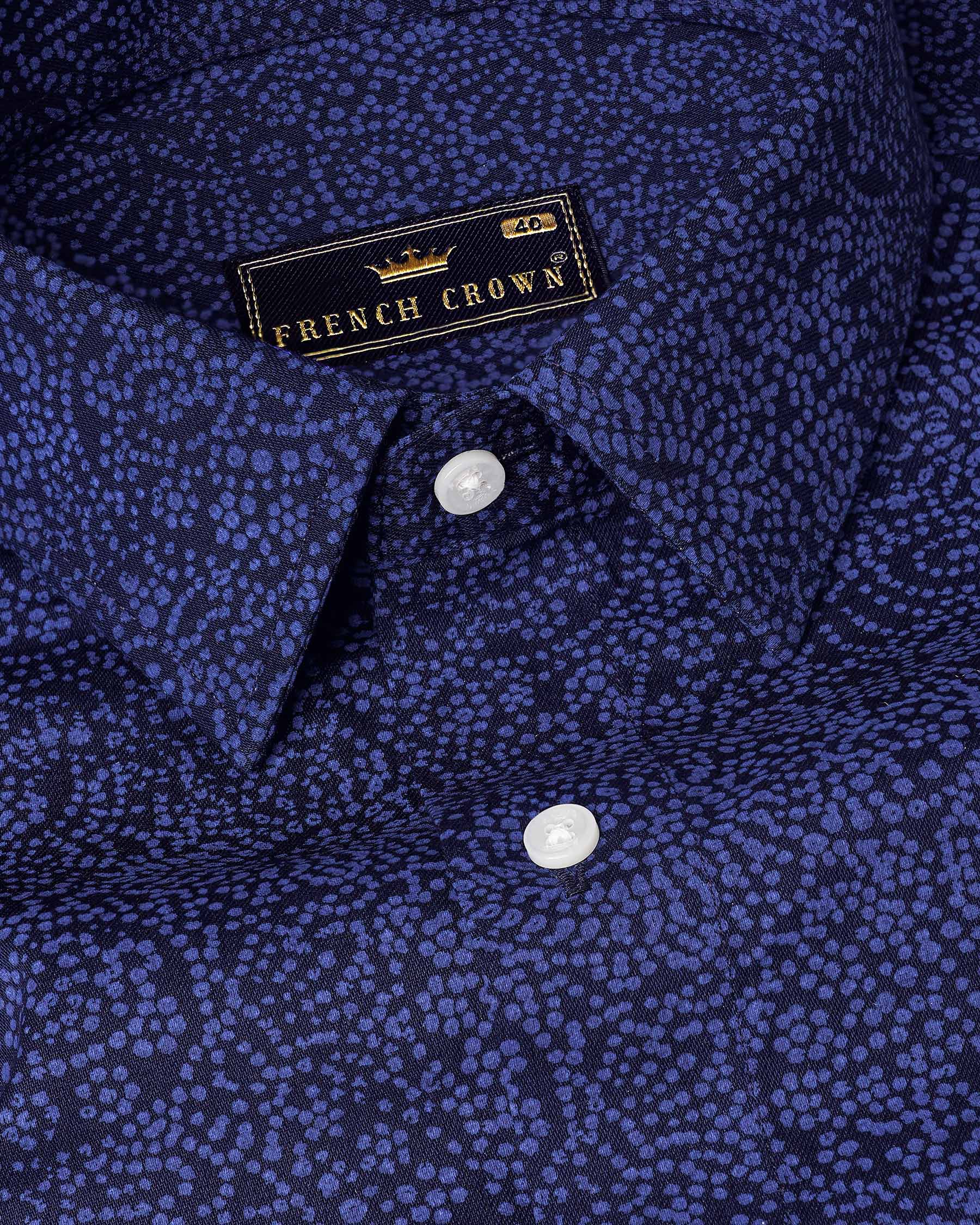 Mirage Navy Blue With San Marino Blue Paisley Chambray Premium Cotton Shirt 7959-38,7959-H-38,7959-39,7959-H-39,7959-40,7959-H-40,7959-42,7959-H-42,7959-44,7959-H-44,7959-46,7959-H-46,7959-48,7959-H-48,7959-50,7959-H-50,7959-52,7959-H-52