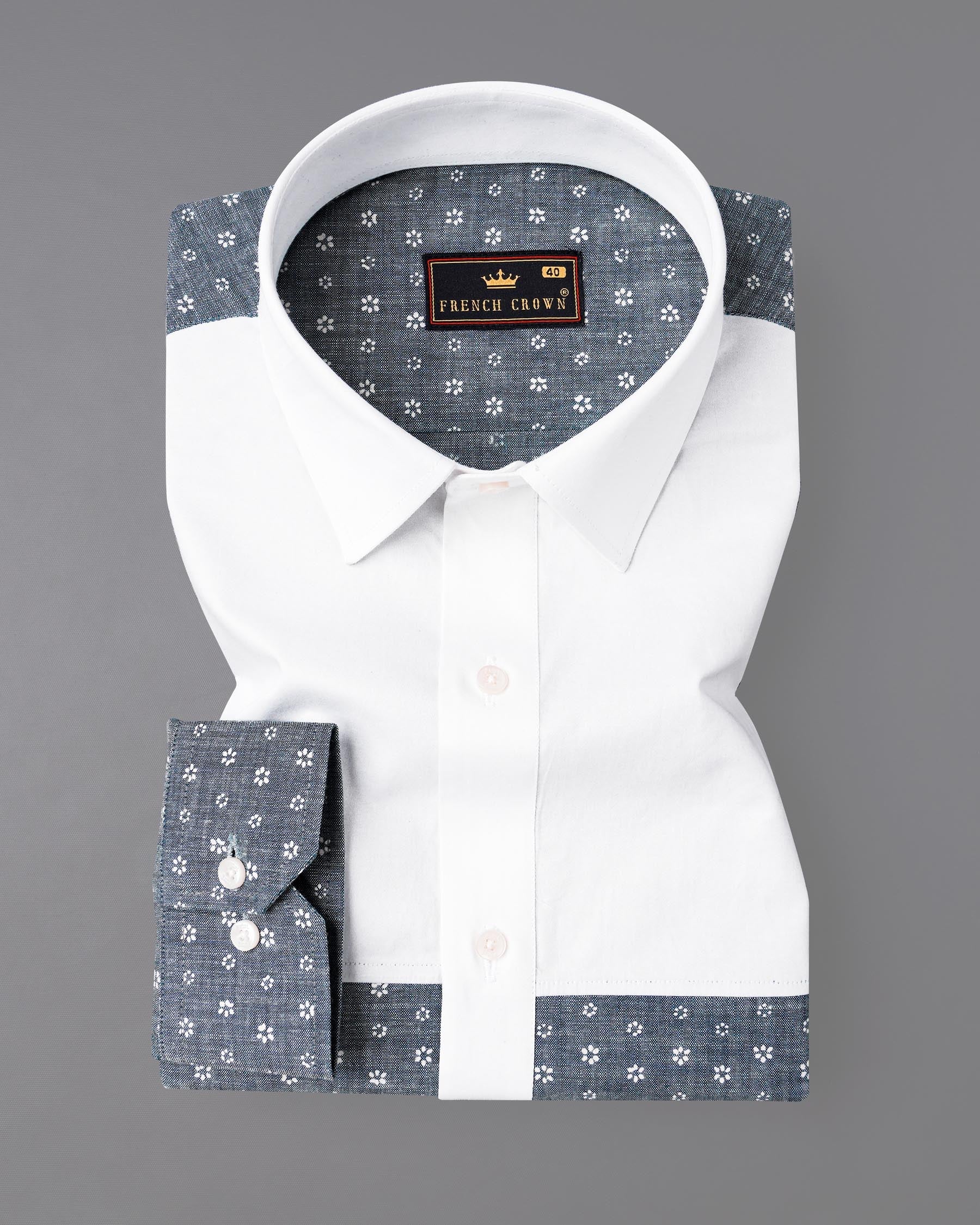 Comet Gray and Bright White Chambray Premium Cotton Designer Shirt 7982-P186-38,7982-P186-H-38,7982-P186-39,7982-P186-H-39,7982-P186-40,7982-P186-H-40,7982-P186-42,7982-P186-H-42,7982-P186-44,7982-P186-H-44,7982-P186-46,7982-P186-H-46,7982-P186-48,7982-P186-H-48,7982-P186-50,7982-P186-H-50,7982-P186-52,7982-P186-H-52