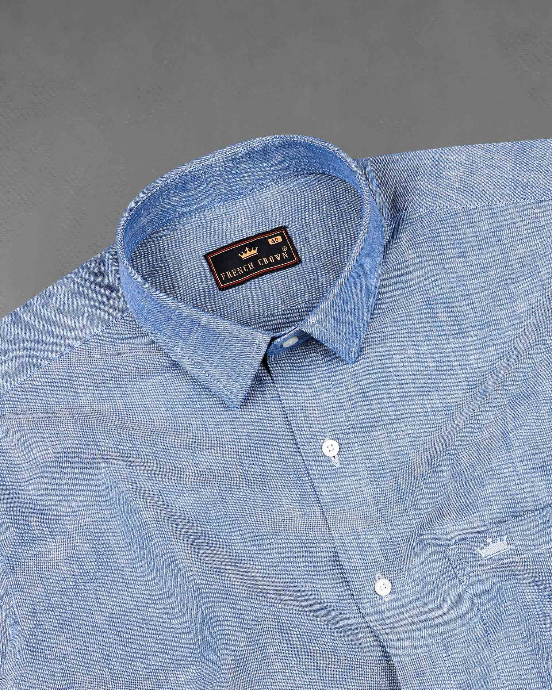 Nepal Blue Two Tone Chambray Premium Cotton Shirt 7995-38,7995-H-38,7995-39,7995-H-39,7995-40,7995-H-40,7995-42,7995-H-42,7995-44,7995-H-44,7995-46,7995-H-46,7995-48,7995-H-48,7995-50,7995-H-50,7995-52,7995-H-52