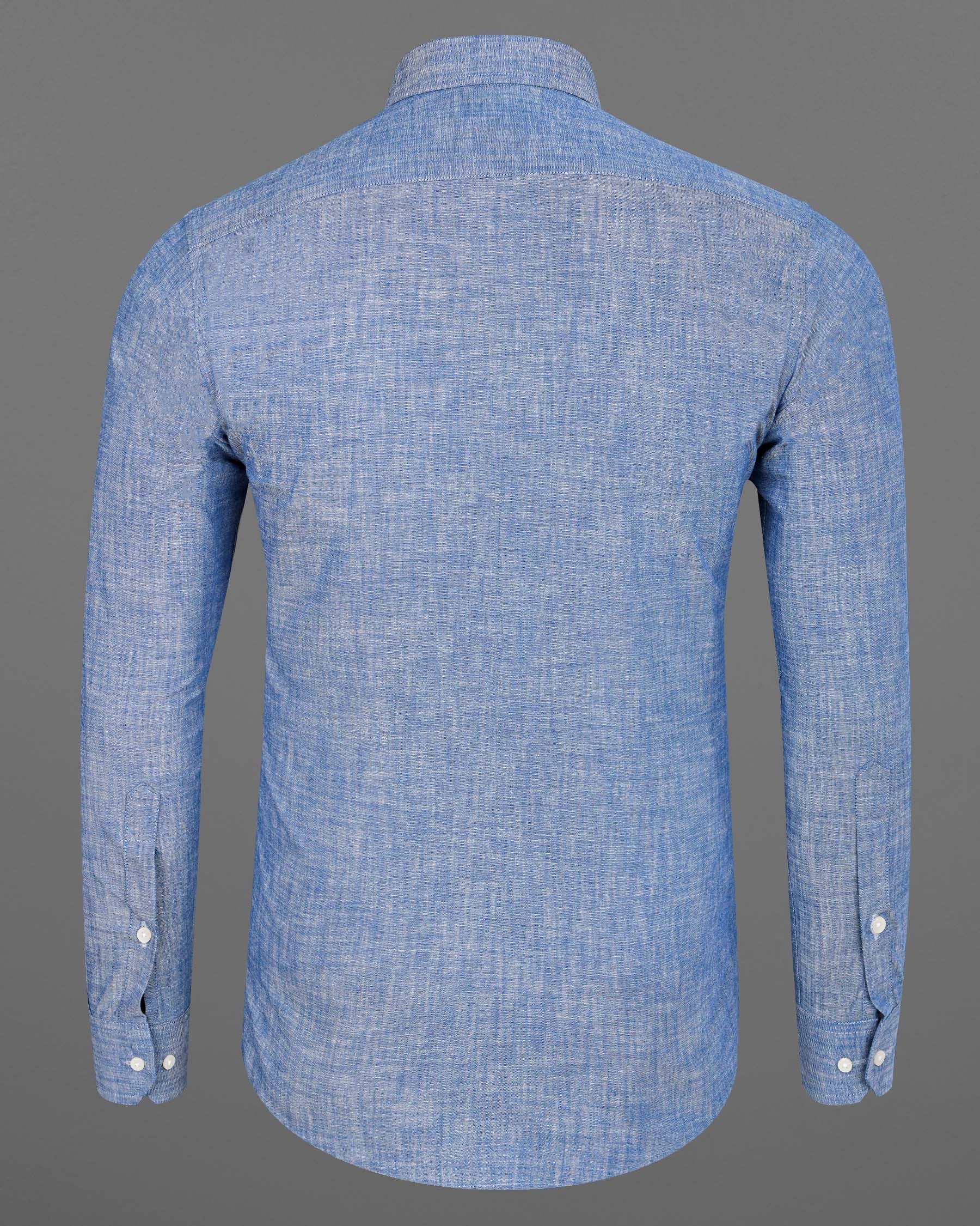Nepal Blue Two Tone Chambray Premium Cotton Shirt