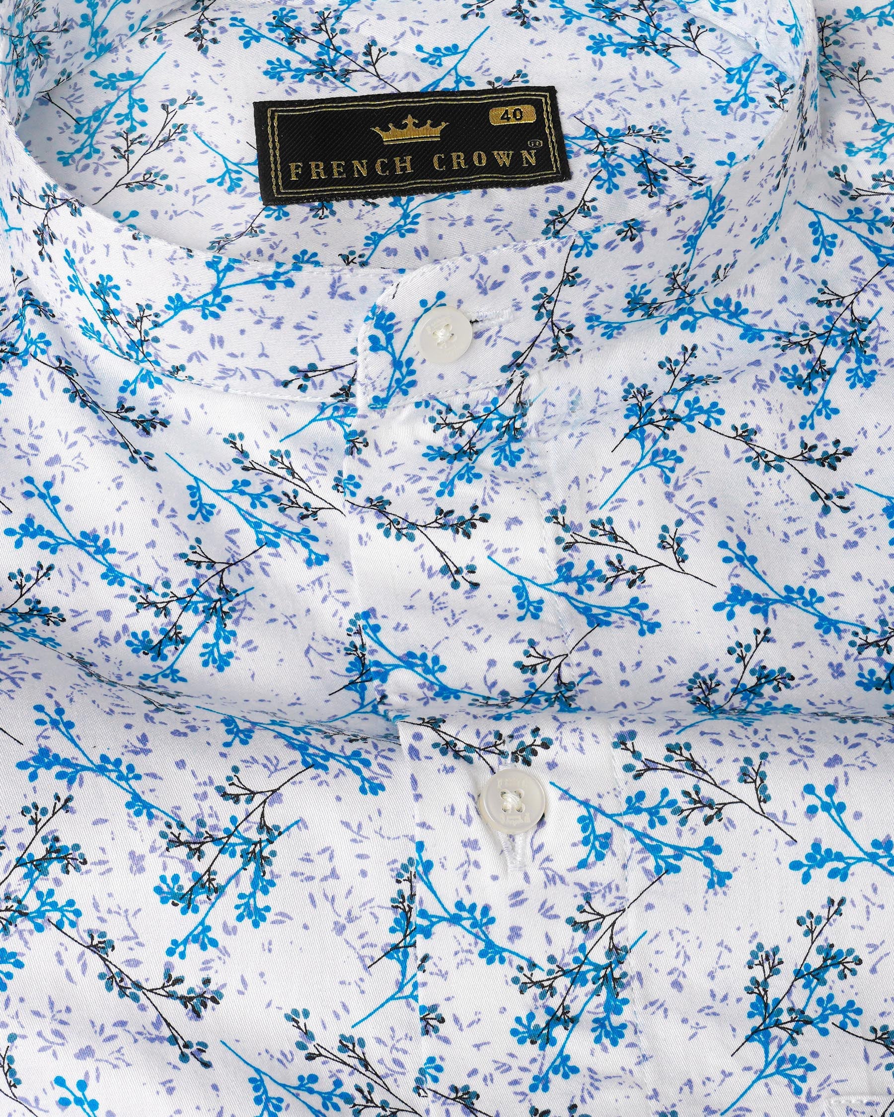 Bright White with Mackerel Blue Ditsy Printed Super Soft Premium Cotton Shirt 8027-M-38,8027-M-38,8027-M-39,8027-M-39,8027-M-40,8027-M-40,8027-M-42,8027-M-42,8027-M-44,8027-M-44,8027-M-46,8027-M-46,8027-M-48,8027-M-48,8027-M-50,8027-M-50,8027-M-52,8027-M-52