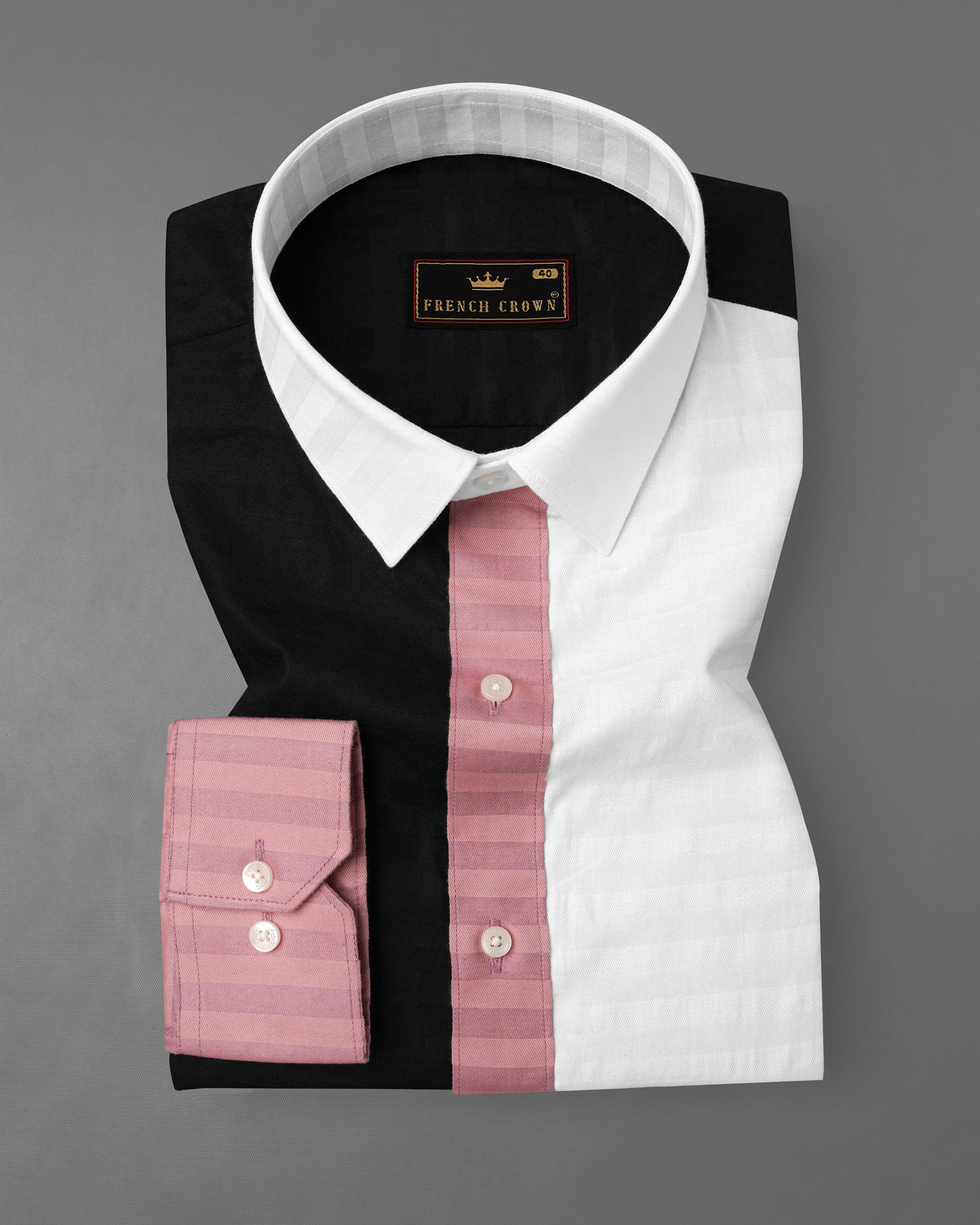Oriental Pink Striped with Jade Black and White Super Soft Premium Cotton Designer Block Shirt 8045-P102-38,8045-P102-38,8045-P102-39,8045-P102-39,8045-P102-40,8045-P102-40,8045-P102-42,8045-P102-42,8045-P102-44,8045-P102-44,8045-P102-46,8045-P102-46,8045-P102-48,8045-P102-48,8045-P102-50,8045-P102-50,8045-P102-52,8045-P102-52
