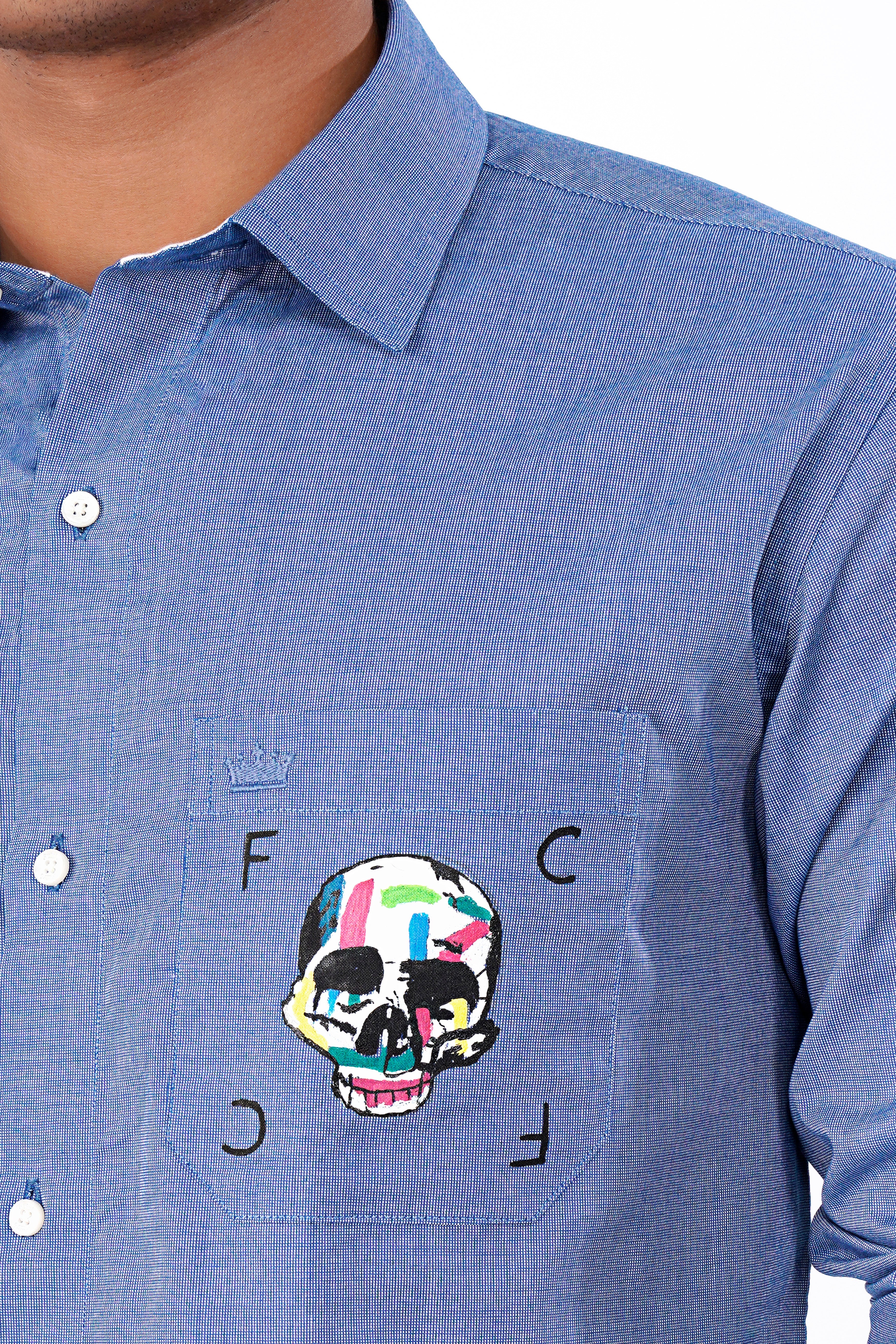 Yonder Blue Funky Hand Painted Chambray Designer Shirt 8046-CP-ART-38, 8046-CP-ART-H-38, 8046-CP-ART-39, 8046-CP-ART-H-39, 8046-CP-ART-40, 8046-CP-ART-H-40, 8046-CP-ART-42, 8046-CP-ART-H-42, 8046-CP-ART-44, 8046-CP-ART-H-44, 8046-CP-ART-46, 8046-CP-ART-H-46, 8046-CP-ART-48, 8046-CP-ART-H-48, 8046-CP-ART-50, 8046-CP-ART-H-50, 8046-CP-ART-52, 8046-CP-ART-H-52