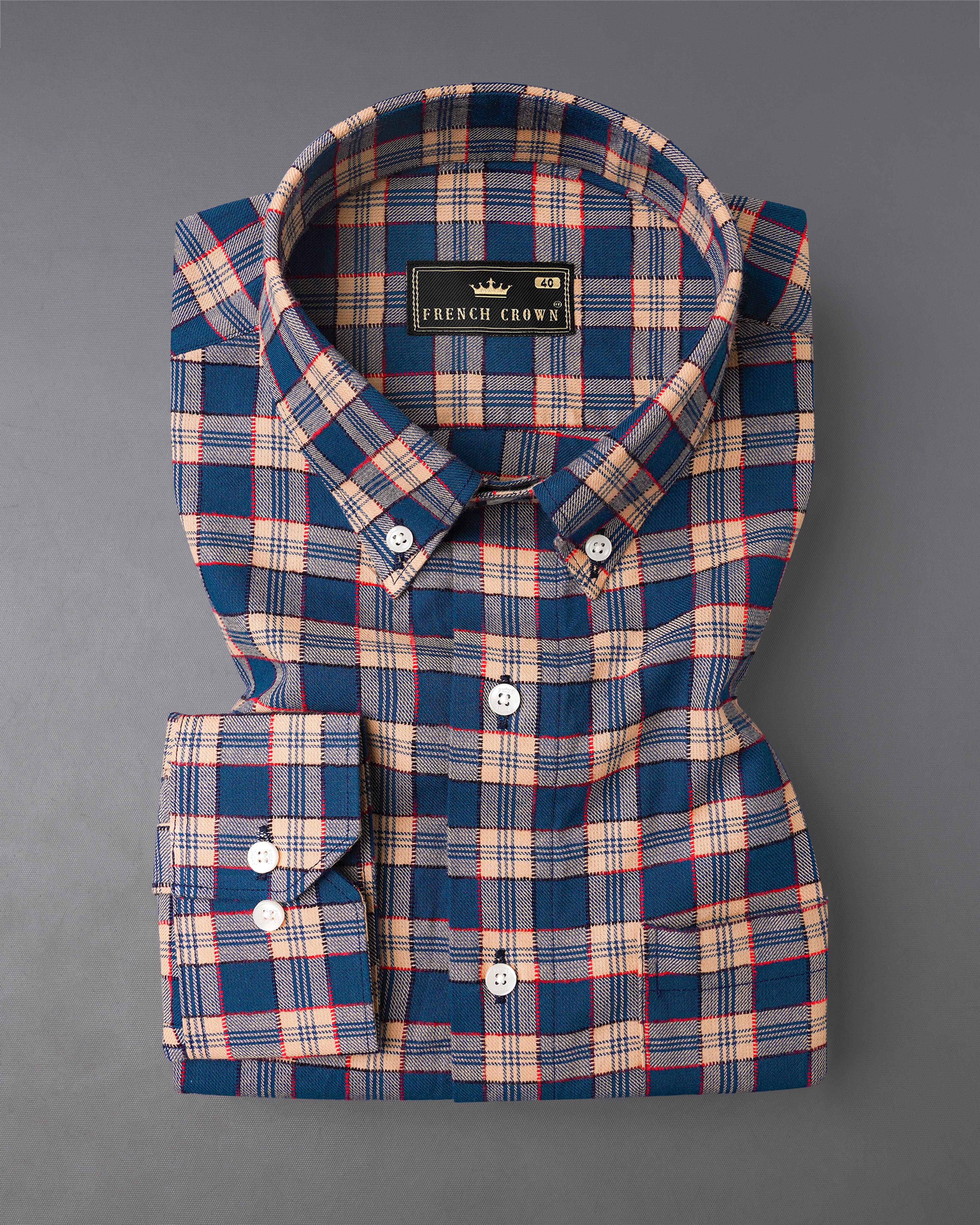Tarawera Navy Blue with Tequila Light Brown Plaid Dobby Textured Premium Giza Cotton Shirt 8067-BD-38,8067-BD-38,8067-BD-39,8067-BD-39,8067-BD-40,8067-BD-40,8067-BD-42,8067-BD-42,8067-BD-44,8067-BD-44,8067-BD-46,8067-BD-46,8067-BD-48,8067-BD-48,8067-BD-50,8067-BD-50,8067-BD-52,8067-BD-52