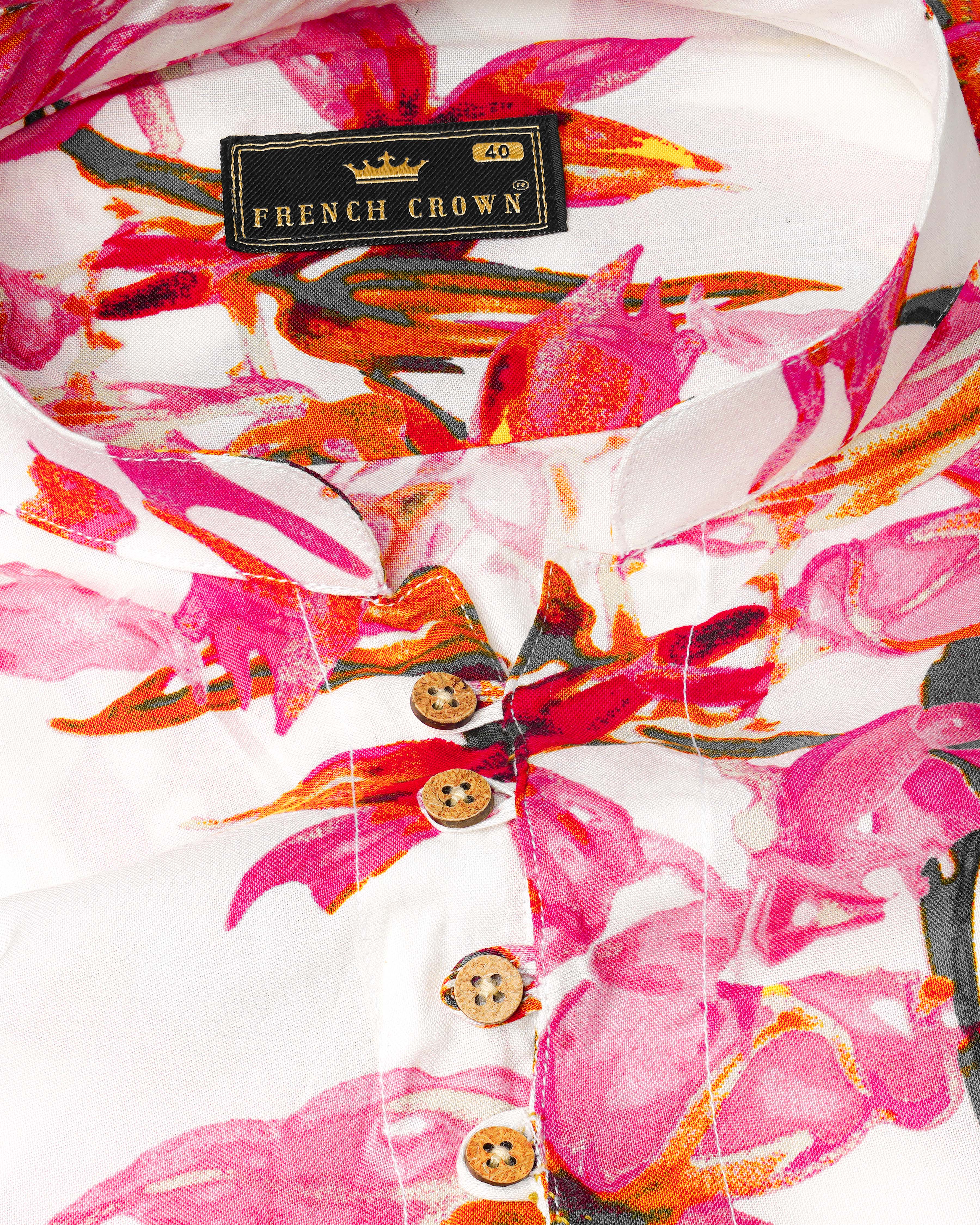 Porcelain Cream Floral Printed Premium Tencel Kurta Shirt 8129-KS-38, 8129-KS-H-38, 8129-KS-39, 8129-KS-H-39, 8129-KS-40, 8129-KS-H-40, 8129-KS-42, 8129-KS-H-42, 8129-KS-44, 8129-KS-H-44, 8129-KS-46, 8129-KS-H-46, 8129-KS-48, 8129-KS-H-48, 8129-KS-50, 8129-KS-H-50, 8129-KS-52, 8129-KS-H-52