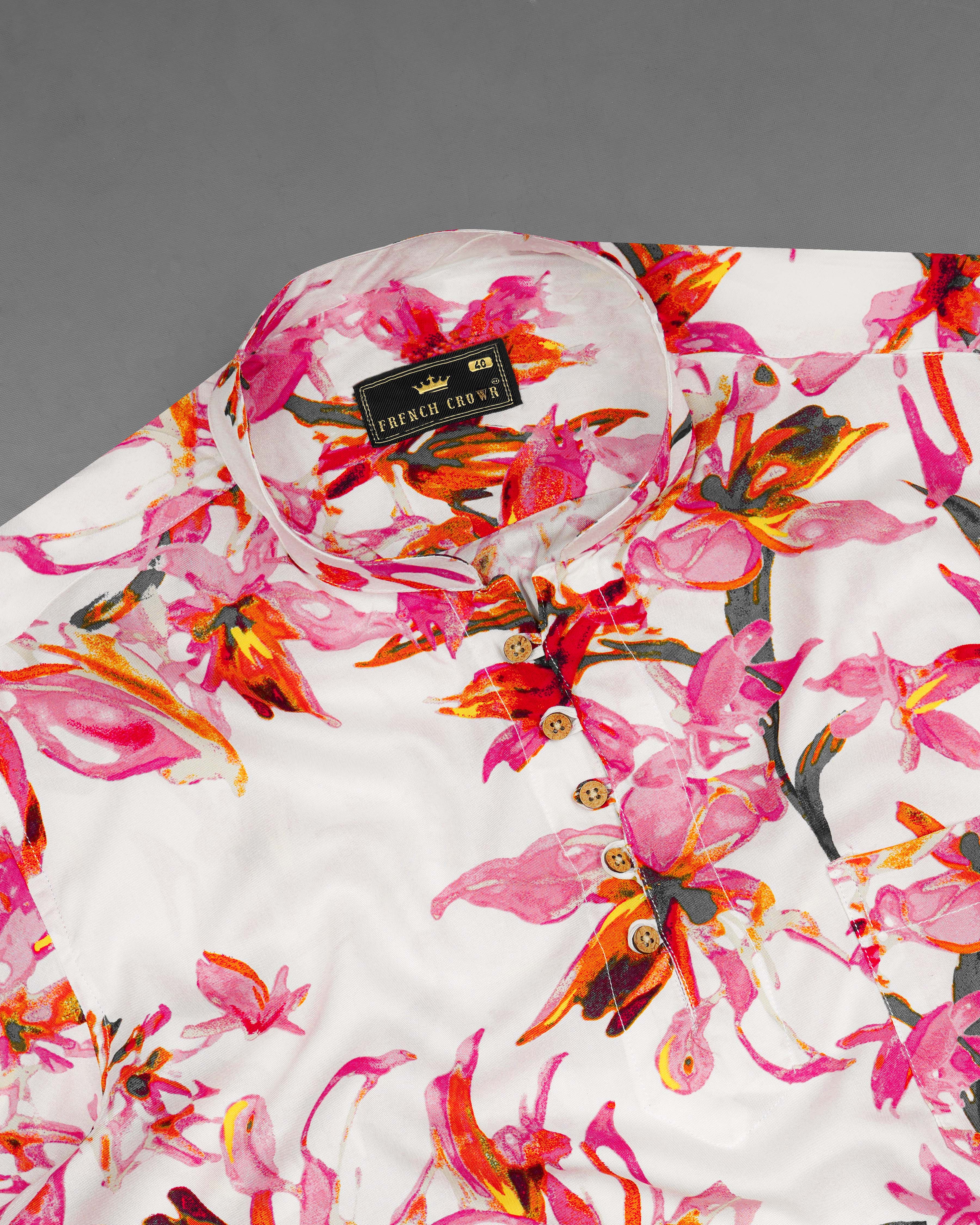 Porcelain Cream Floral Printed Premium Tencel Kurta Shirt 8129-KS-38, 8129-KS-H-38, 8129-KS-39, 8129-KS-H-39, 8129-KS-40, 8129-KS-H-40, 8129-KS-42, 8129-KS-H-42, 8129-KS-44, 8129-KS-H-44, 8129-KS-46, 8129-KS-H-46, 8129-KS-48, 8129-KS-H-48, 8129-KS-50, 8129-KS-H-50, 8129-KS-52, 8129-KS-H-52
