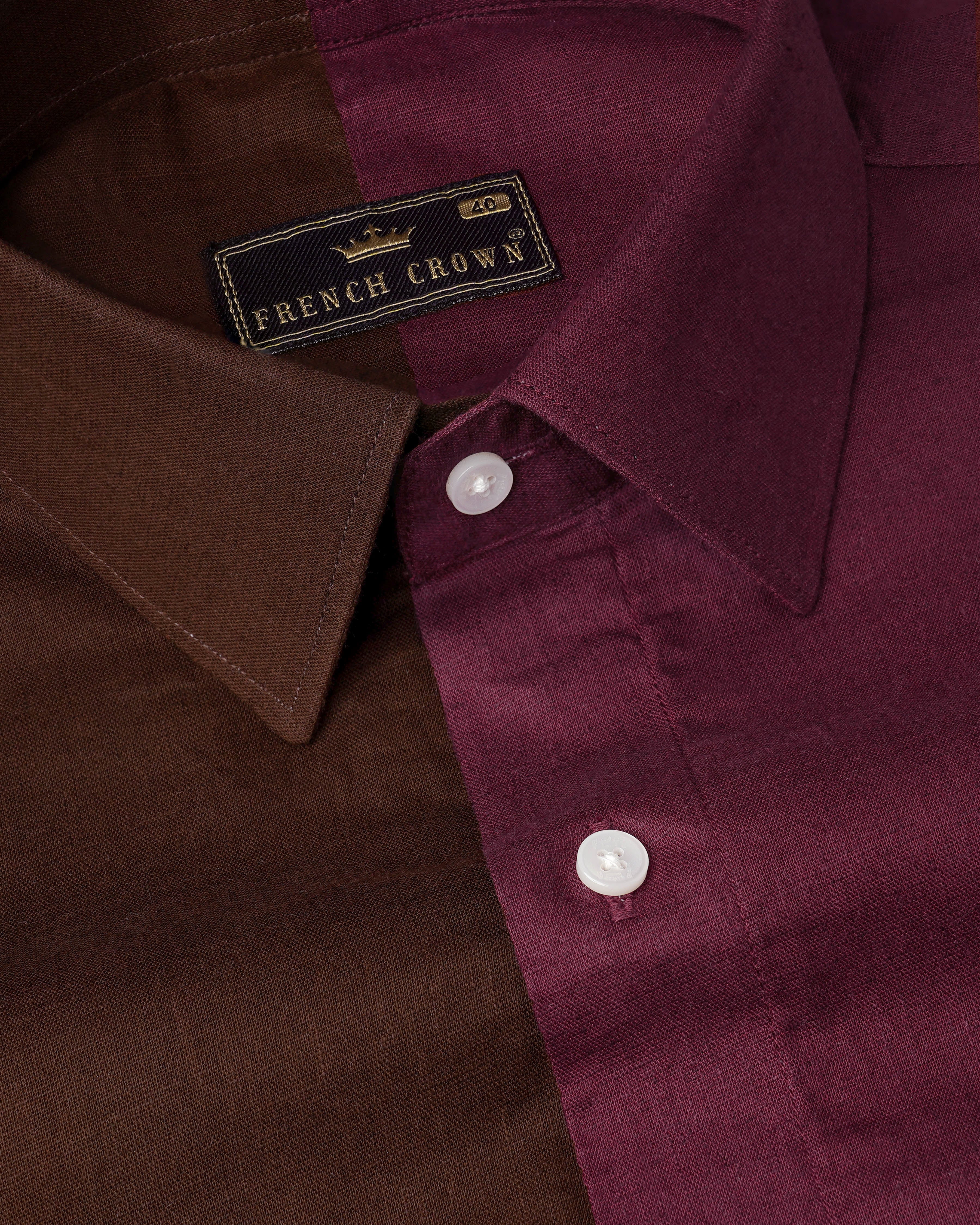 Bordeaux Wine and Brown with White Frame Pocket Luxurious Linen Shirt 8145-P384-38, 8145-P384-H-38, 8145-P384-39, 8145-P384-H-39, 8145-P384-40, 8145-P384-H-40, 8145-P384-42, 8145-P384-H-42, 8145-P384-44, 8145-P384-H-44, 8145-P384-46, 8145-P384-H-46, 8145-P384-48, 8145-P384-H-48, 8145-P384-50, 8145-P384-H-50, 8145-P384-52, 8145-P384-H-52