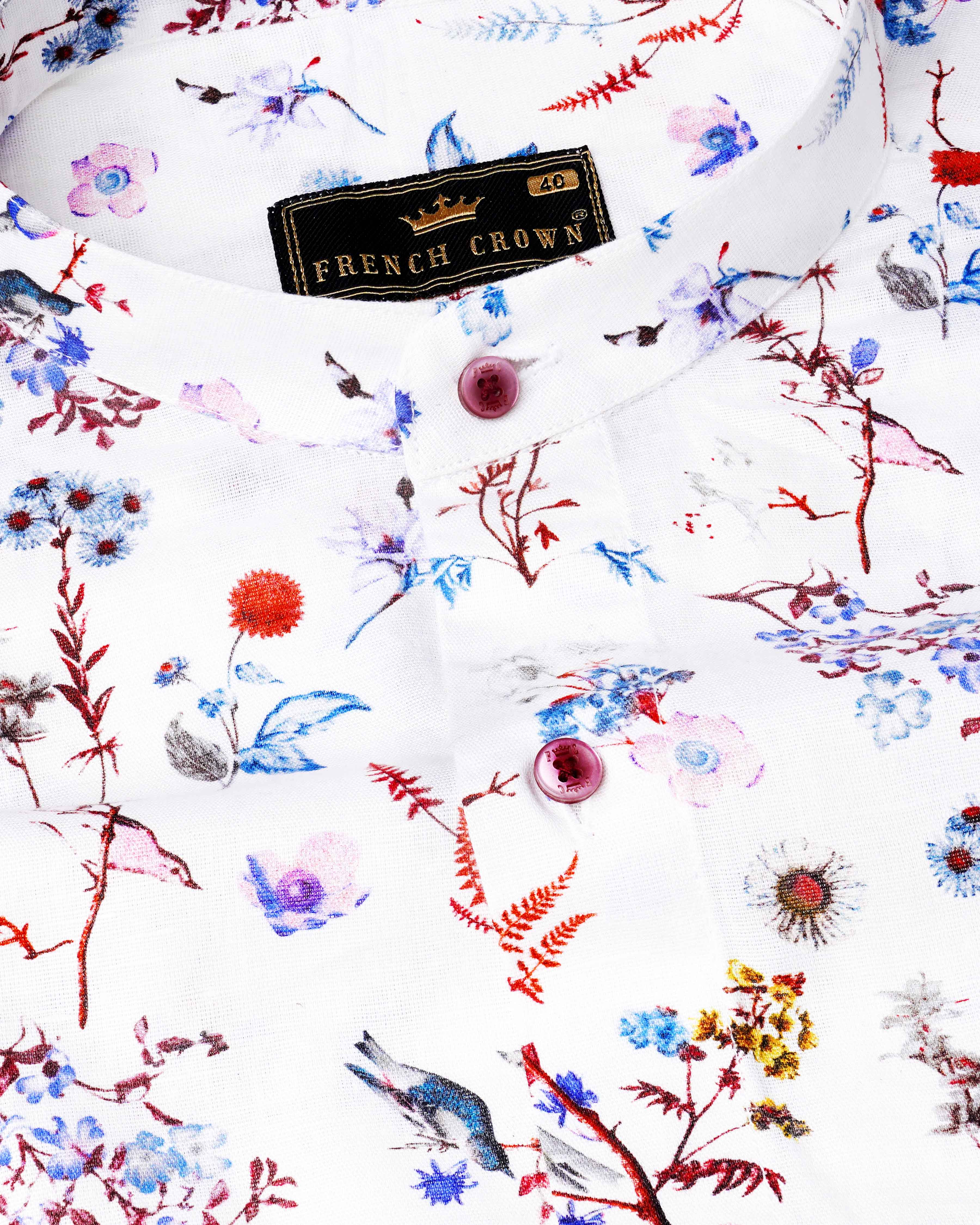 Bright White Floral Printed Luxurious Linen Shirt 8149-M-MN-38, 8149-M-MN-H-38, 8149-M-MN-39, 8149-M-MN-H-39, 8149-M-MN-40, 8149-M-MN-H-40, 8149-M-MN-42, 8149-M-MN-H-42, 8149-M-MN-44, 8149-M-MN-H-44, 8149-M-MN-46, 8149-M-MN-H-46, 8149-M-MN-48, 8149-M-MN-H-48, 8149-M-MN-50, 8149-M-MN-H-50, 8149-M-MN-52, 8149-M-MN-H-52