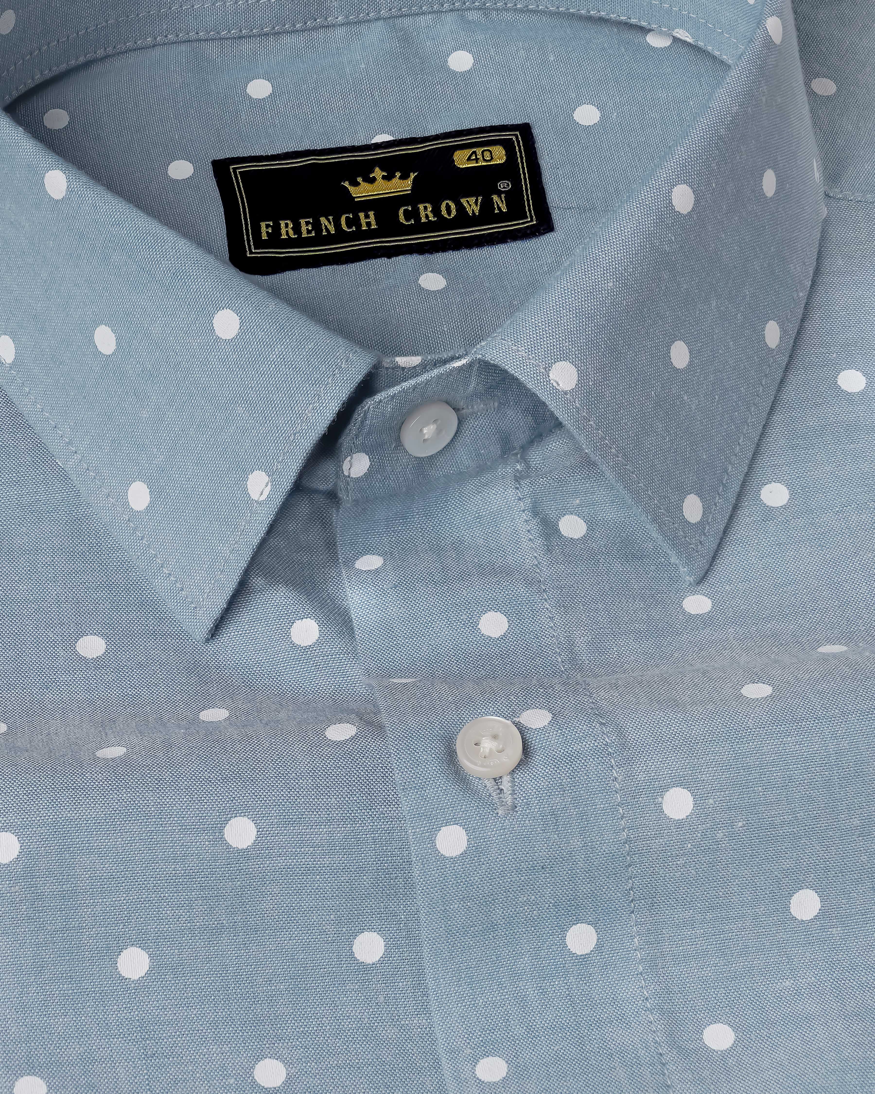 Cadet Gray Polka Dotted Royal Oxford Shirt 8160-38, 8160-H-38, 8160-39, 8160-H-39, 8160-40, 8160-H-40, 8160-42, 8160-H-42, 8160-44, 8160-H-44, 8160-46, 8160-H-46, 8160-48, 8160-H-48, 8160-50, 8160-H-50, 8160-52, 8160-H-52