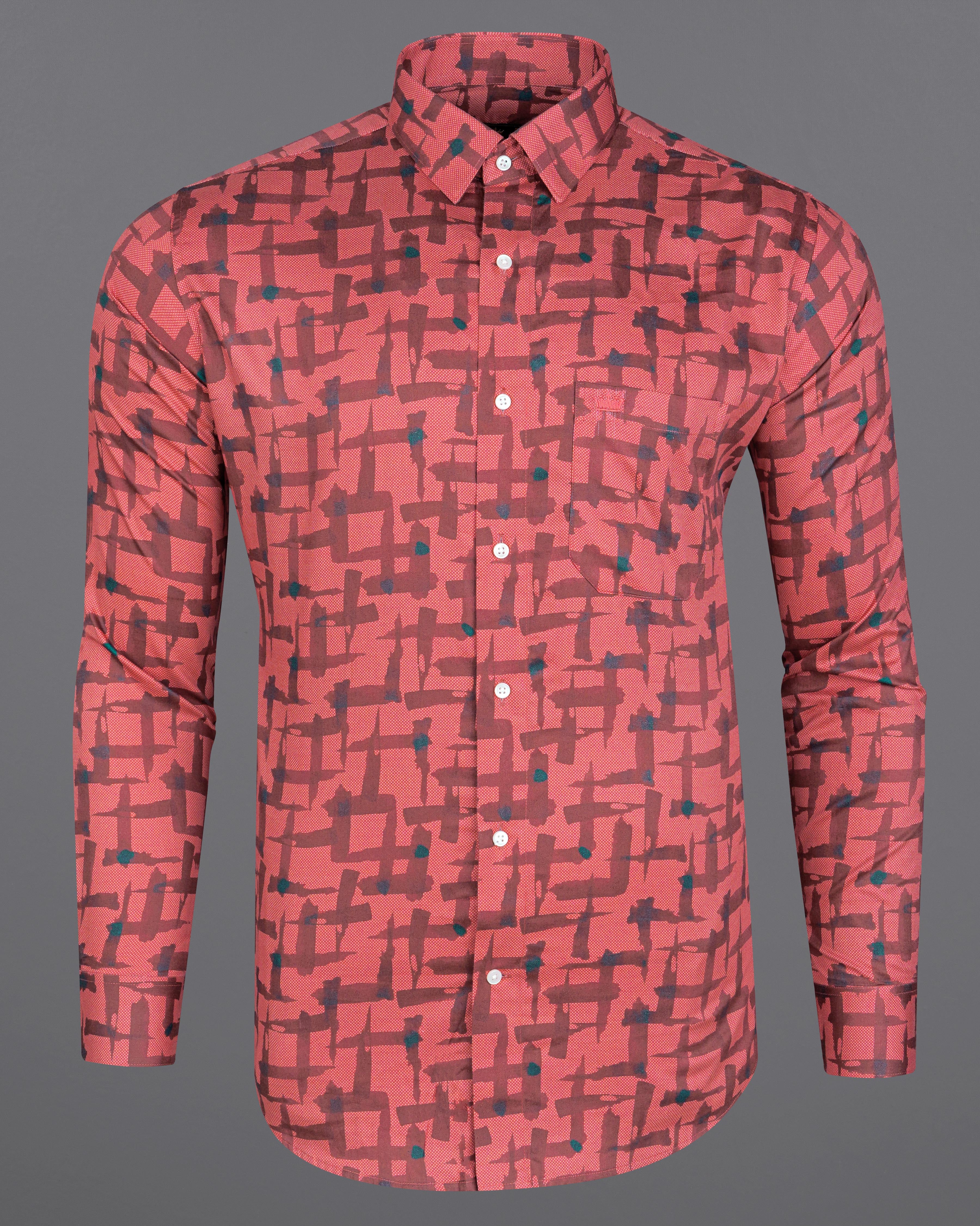 Pastel Pink with Deep Coffee Brown Abstract Printed Super Soft Premium Cotton Shirt 8190 -38,8190 -H-38,8190 -39,8190 -H-39,8190 -40,8190 -H-40,8190 -42,8190 -H-42,8190 -44,8190 -H-44,8190 -46,8190 -H-46,8190 -48,8190 -H-48,8190 -50,8190 -H-50,8190 -52,8190 -H-52