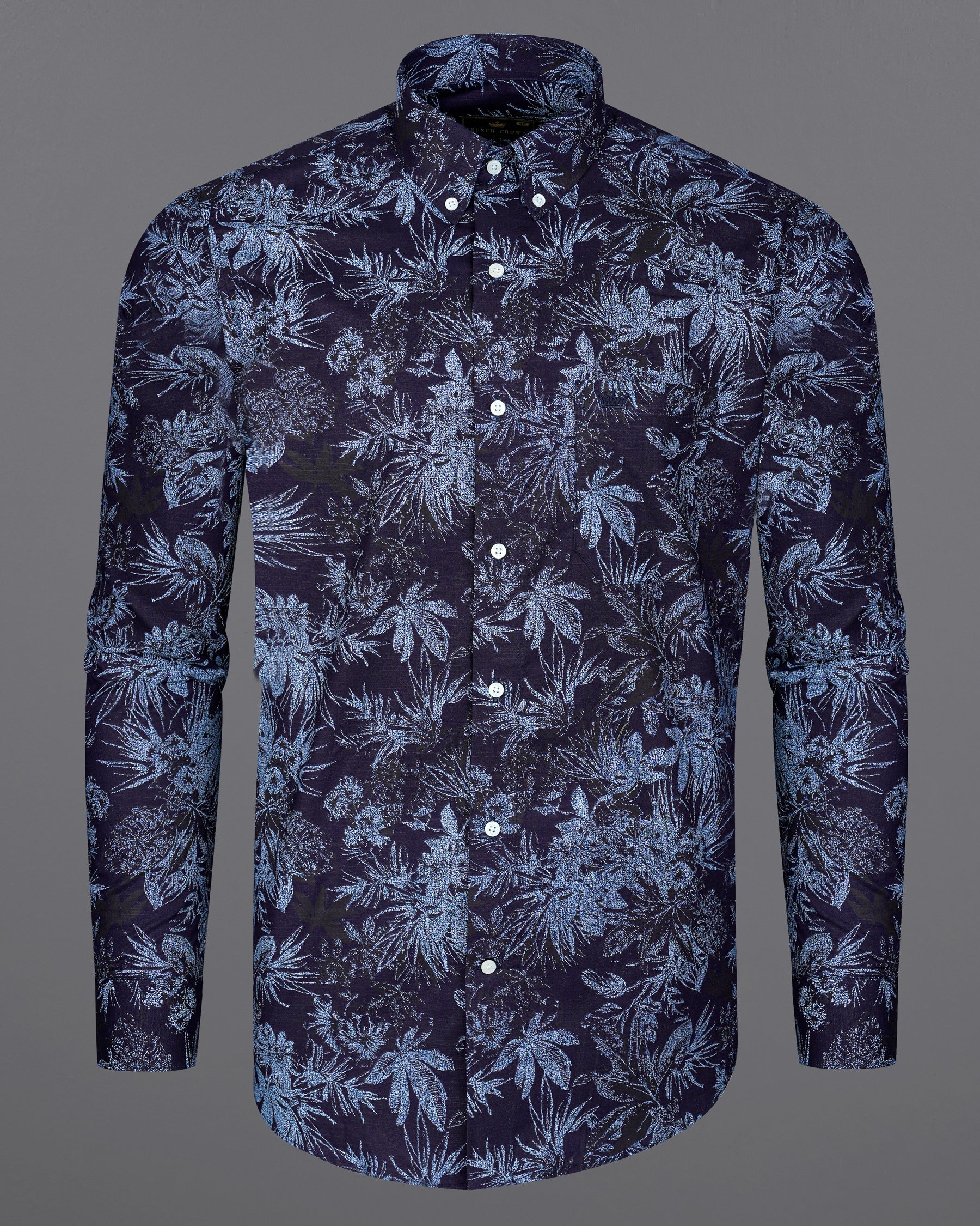 Blackcurrant Navy Blue with Ship Cove Blue Floral Chambray Textured Premium Cotton Shirt 8238-BD-38,8238-BD-H-38,8238-BD-39,8238-BD-H-39,8238-BD-40,8238-BD-H-40,8238-BD-42,8238-BD-H-42,8238-BD-44,8238-BD-H-44,8238-BD-46,8238-BD-H-46,8238-BD-48,8238-BD-H-48,8238-BD-50,8238-BD-H-50,8238-BD-52,8238-BD-H-52