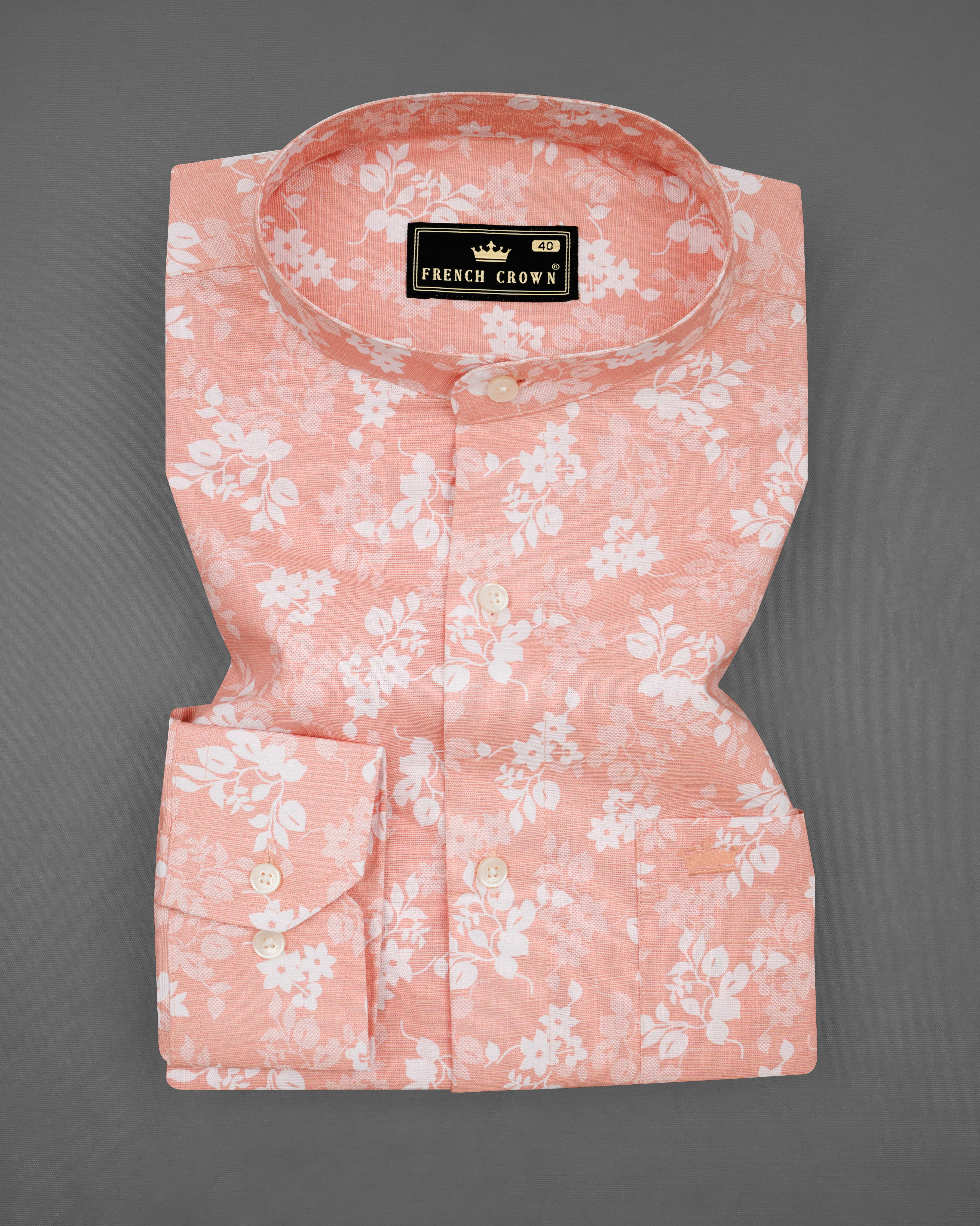 Cashmere Peach Ditsy Luxurious Linen Shirt 8246-M-38,8246-M-H-38,8246-M-39,8246-M-H-39,8246-M-40,8246-M-H-40,8246-M-42,8246-M-H-42,8246-M-44,8246-M-H-44,8246-M-46,8246-M-H-46,8246-M-48,8246-M-H-48,8246-M-50,8246-M-H-50,8246-M-52,8246-M-H-52