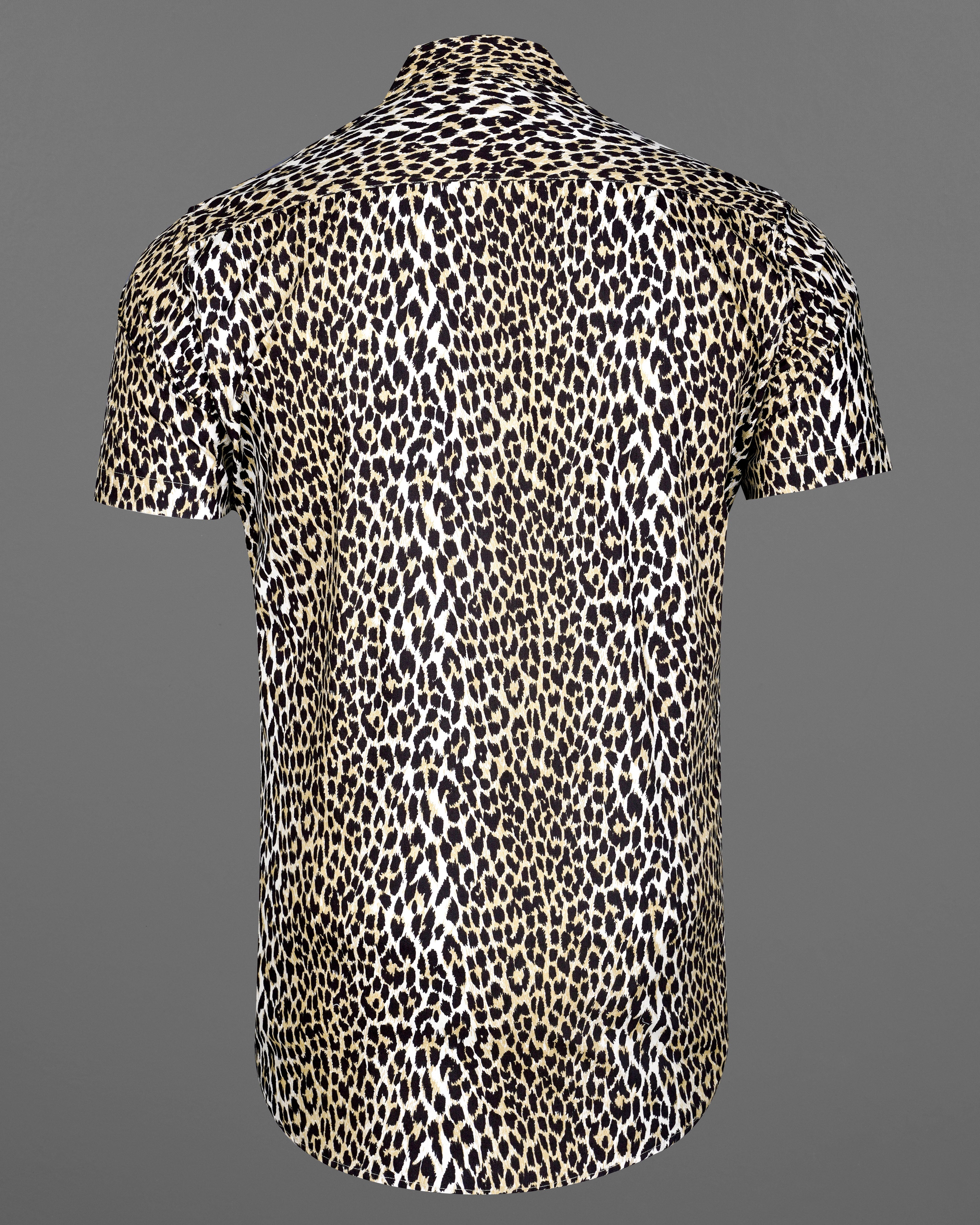 Cararra Cream with Brandy Brown and Black Leopard Striped Printed Premium Cotton Shirt 8364-CC-H-38,8364-CC-H-39,8364-CC-H-40,8364-CC-H-42,8364-CC-H-44,8364-CC-H-46,8364-CC-H-48,8364-CC-H-50, 8364-CC-H-52