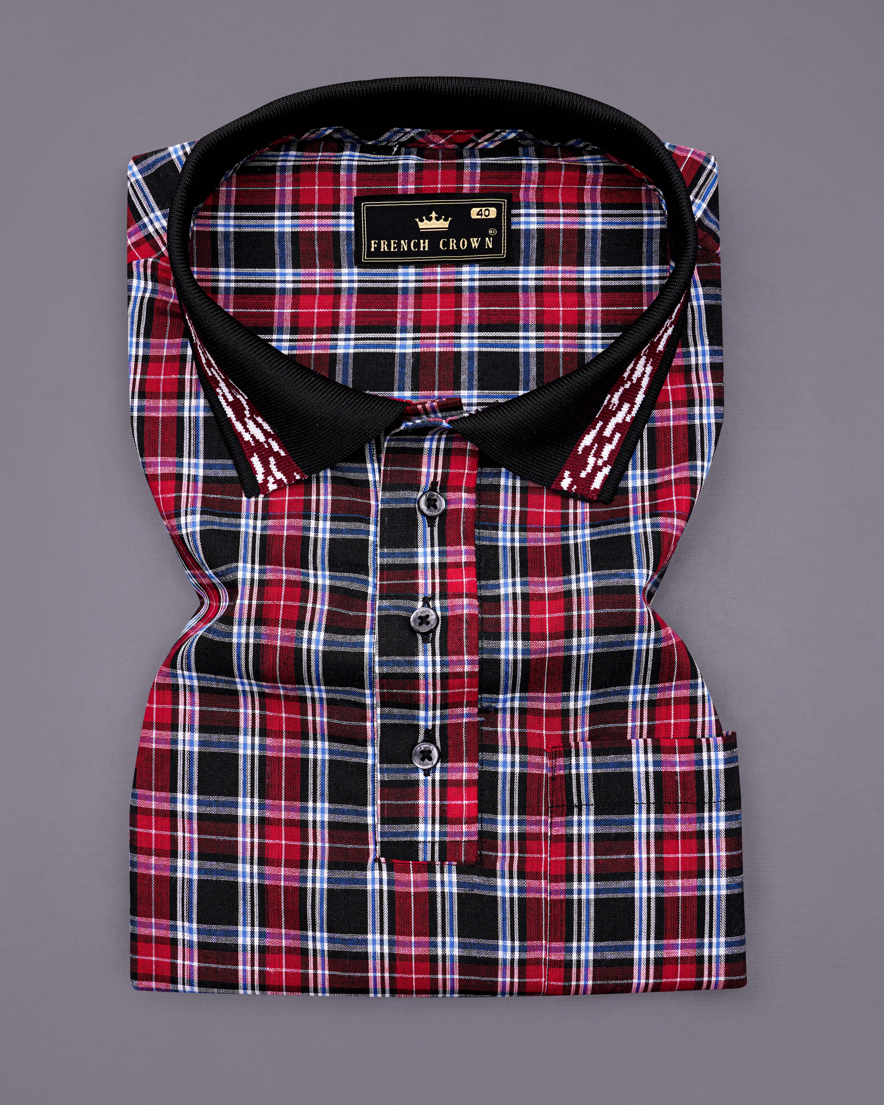 Shiraz Red and Black Plaid Premium Cotton Designer Polo Shirt 8478-PC-TS-38,8478-PC-TS-H-38,8478-PC-TS-39,8478-PC-TS-H-39,8478-PC-TS-40,8478-PC-TS-H-40,8478-PC-TS-42,8478-PC-TS-H-42,8478-PC-TS-44,8478-PC-TS-H-44,8478-PC-TS-46,8478-PC-TS-H-46,8478-PC-TS-48,8478-PC-TS-H-48,8478-PC-TS-50,8478-PC-TS-H-50,8478-PC-TS-52,8478-PC-TS-H-52