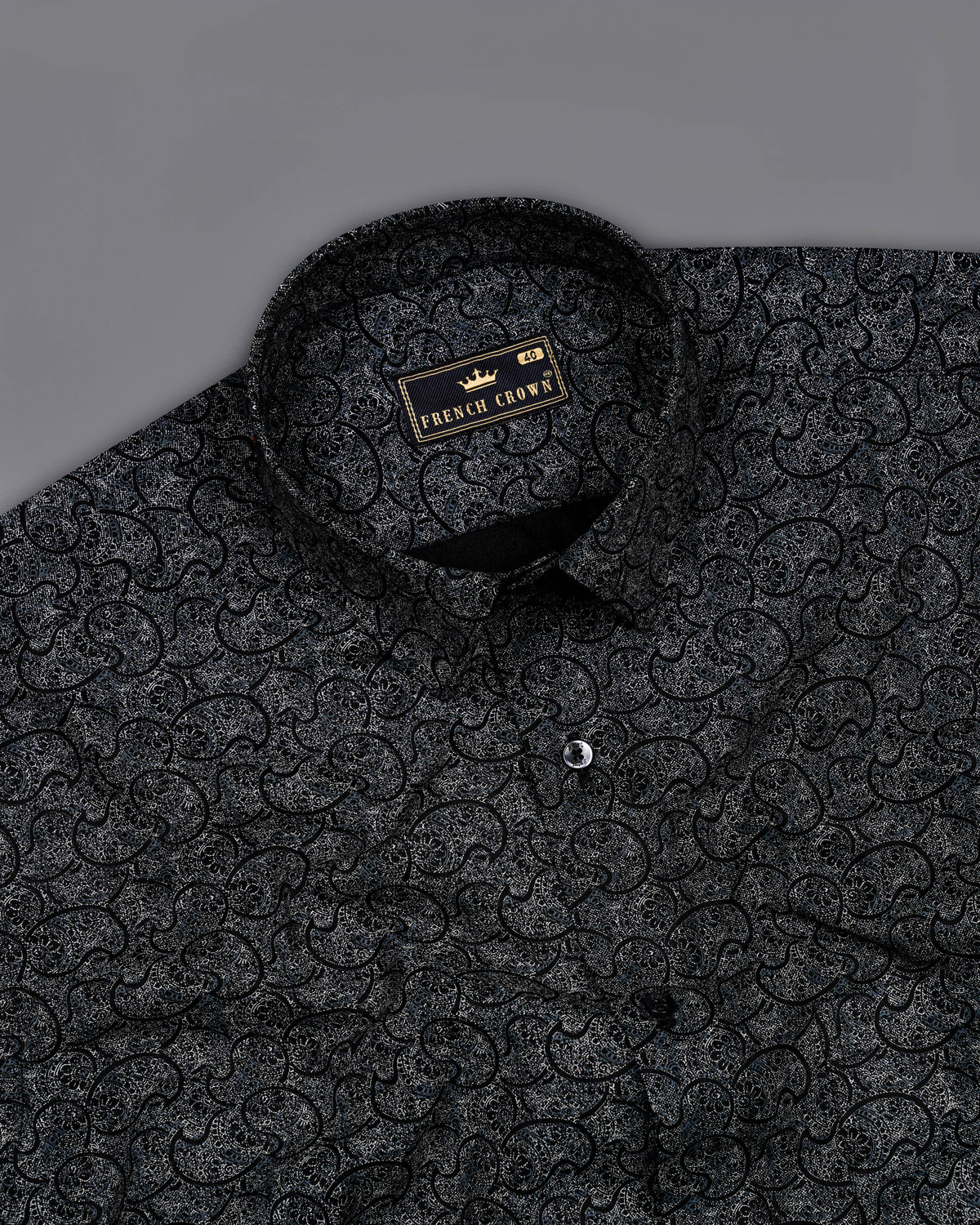 Jade Black with Paisley Printed Premium Cotton Shirt 8503-BLK-38,8503-BLK-H-38,8503-BLK-39,8503-BLK-H-39,8503-BLK-40,8503-BLK-H-40,8503-BLK-42,8503-BLK-H-42,8503-BLK-44,8503-BLK-H-44,8503-BLK-46,8503-BLK-H-46,8503-BLK-48,8503-BLK-H-48,8503-BLK-50,8503-BLK-H-50,8503-BLK-52,8503-BLK-H-52