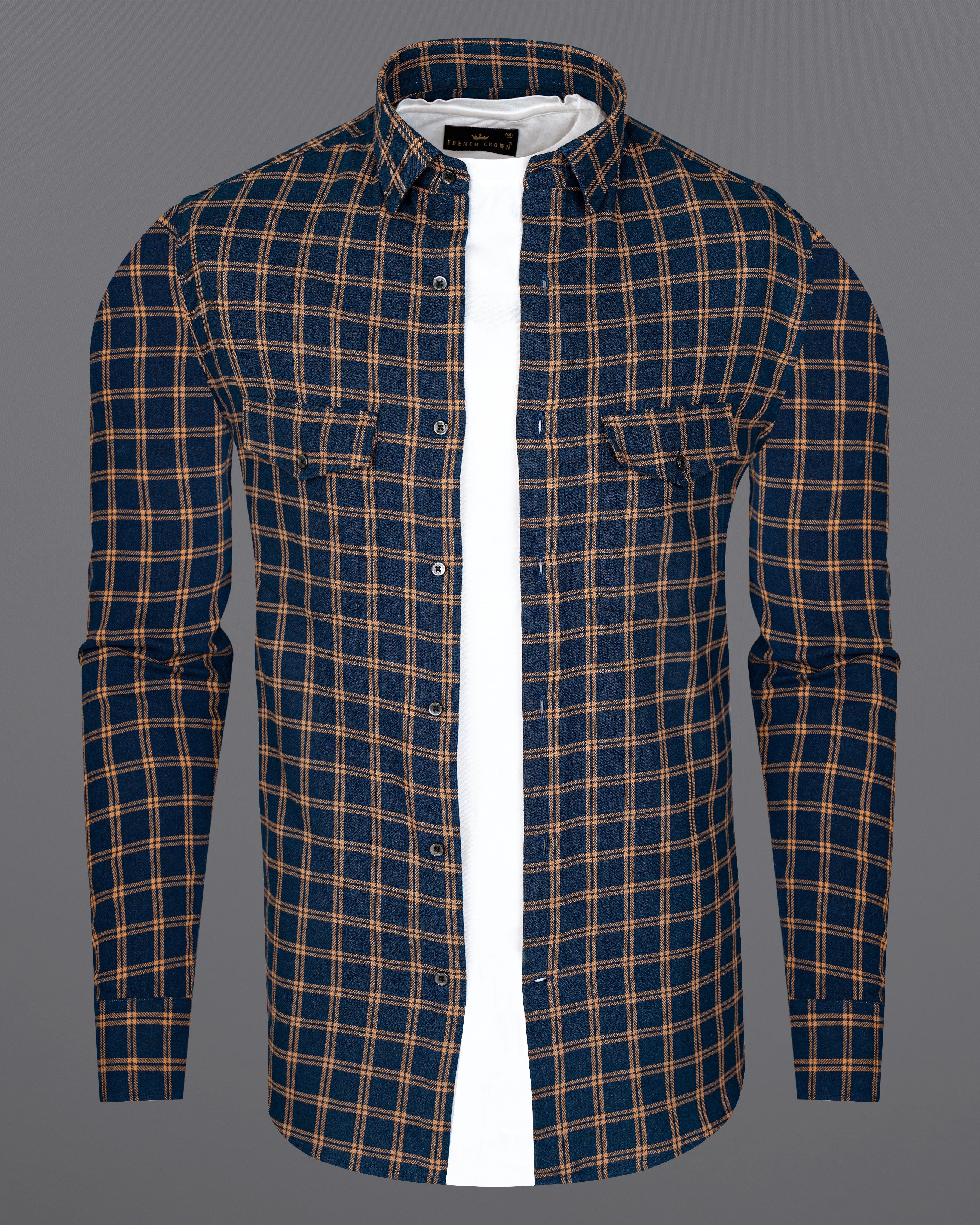 Firefly Blue with Salmon Brown Twill Plaid Premium Cotton Overshirt 8546-BLE-OS-FP-38,8546-BLE-OS-FP-H-38,8546-BLE-OS-FP-39,8546-BLE-OS-FP-H-39,8546-BLE-OS-FP-40,8546-BLE-OS-FP-H-40,8546-BLE-OS-FP-42,8546-BLE-OS-FP-H-42,8546-BLE-OS-FP-44,8546-BLE-OS-FP-H-44,8546-BLE-OS-FP-46,8546-BLE-OS-FP-H-46,8546-BLE-OS-FP-48,8546-BLE-OS-FP-H-48,8546-BLE-OS-FP-50,8546-BLE-OS-FP-H-50,8546-BLE-OS-FP-52,8546-BLE-OS-FP-H-52