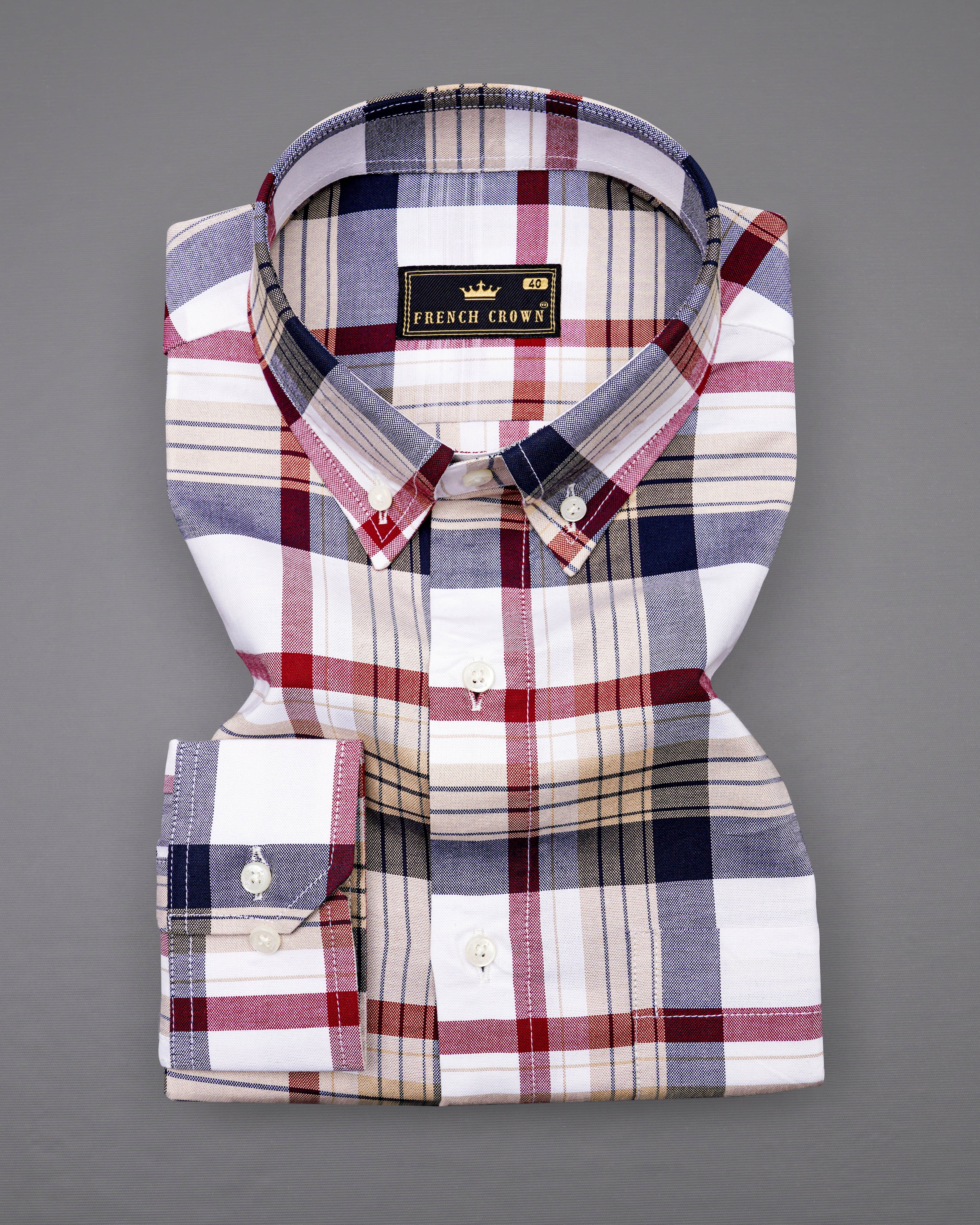 Bright White with Haiti Blue Multicolour Plaid Royal Oxford Shirt 8607-BD-38,8607-BD-H-38,8607-BD-39,8607-BD-H-39,8607-BD-40,8607-BD-H-40,8607-BD-42,8607-BD-H-42,8607-BD-44,8607-BD-H-44,8607-BD-46,8607-BD-H-46,8607-BD-48,8607-BD-H-48,8607-BD-50,8607-BD-H-50,8607-BD-52,8607-BD-H-52