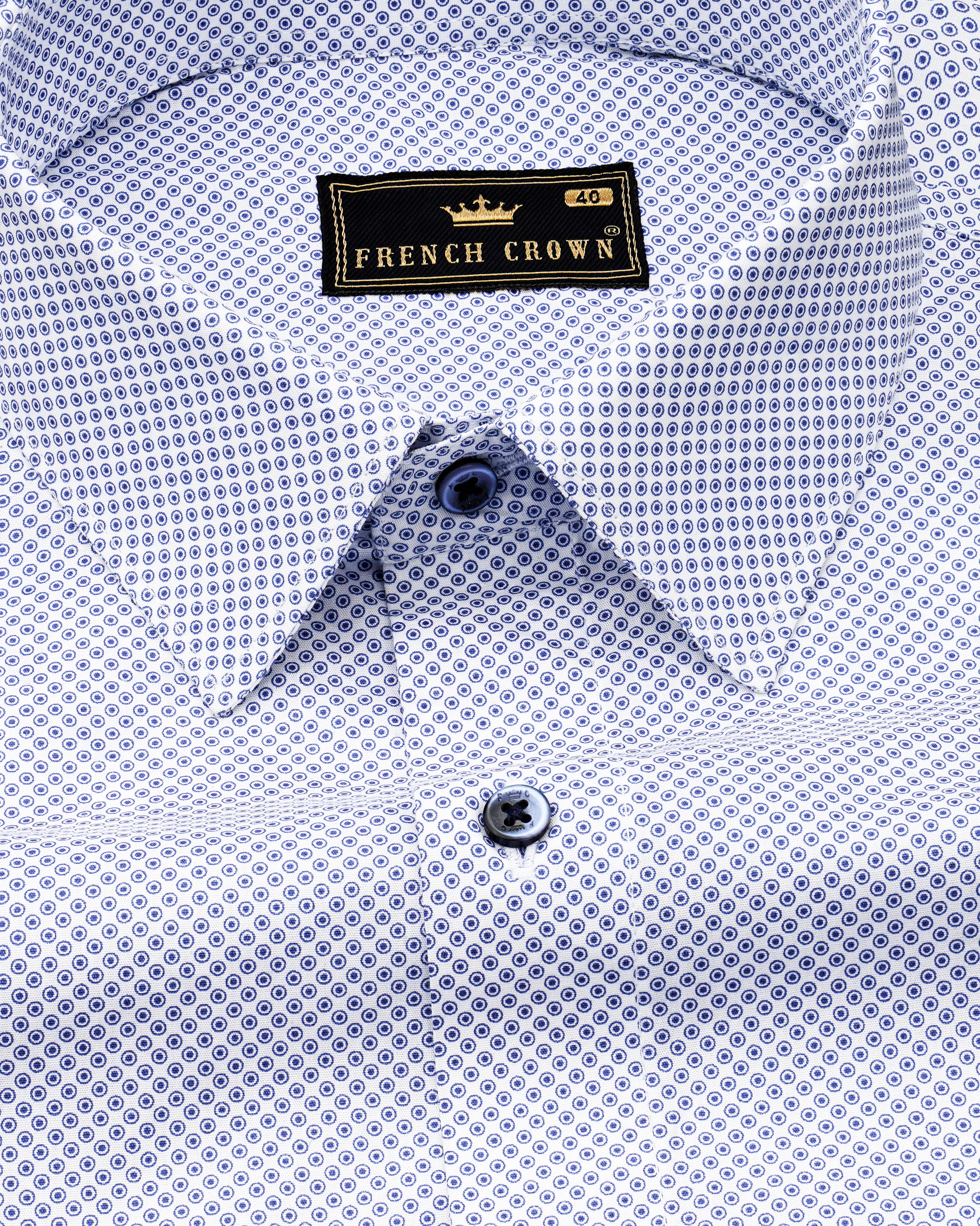 Bright White with Lapis Blue Printed Premium Cotton Shirt  8610-BLE-38,8610-BLE-H-38,8610-BLE-39,8610-BLE-H-39,8610-BLE-40,8610-BLE-H-40,8610-BLE-42,8610-BLE-H-42,8610-BLE-44,8610-BLE-H-44,8610-BLE-46,8610-BLE-H-46,8610-BLE-48,8610-BLE-H-48,8610-BLE-50,8610-BLE-H-50,8610-BLE-52,8610-BLE-H-52