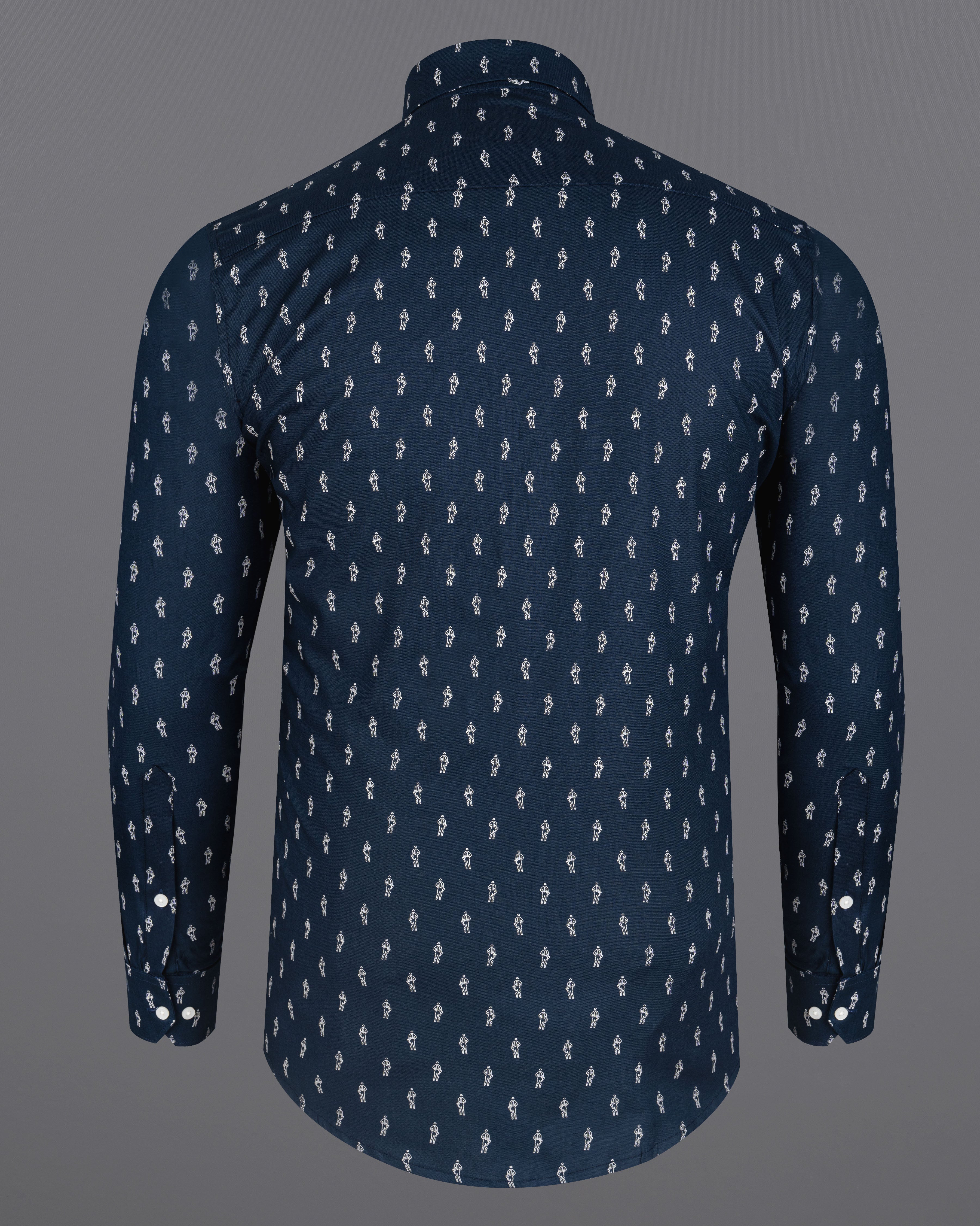 Firefly Blue Printed Royal Oxford Shirt  8626-38,8626-H-38,8626-39,8626-H-39,8626-40,8626-H-40,8626-42,8626-H-42,8626-44,8626-H-44,8626-46,8626-H-46,8626-48,8626-H-48,8626-50,8626-H-50,8626-52,8626-H-52