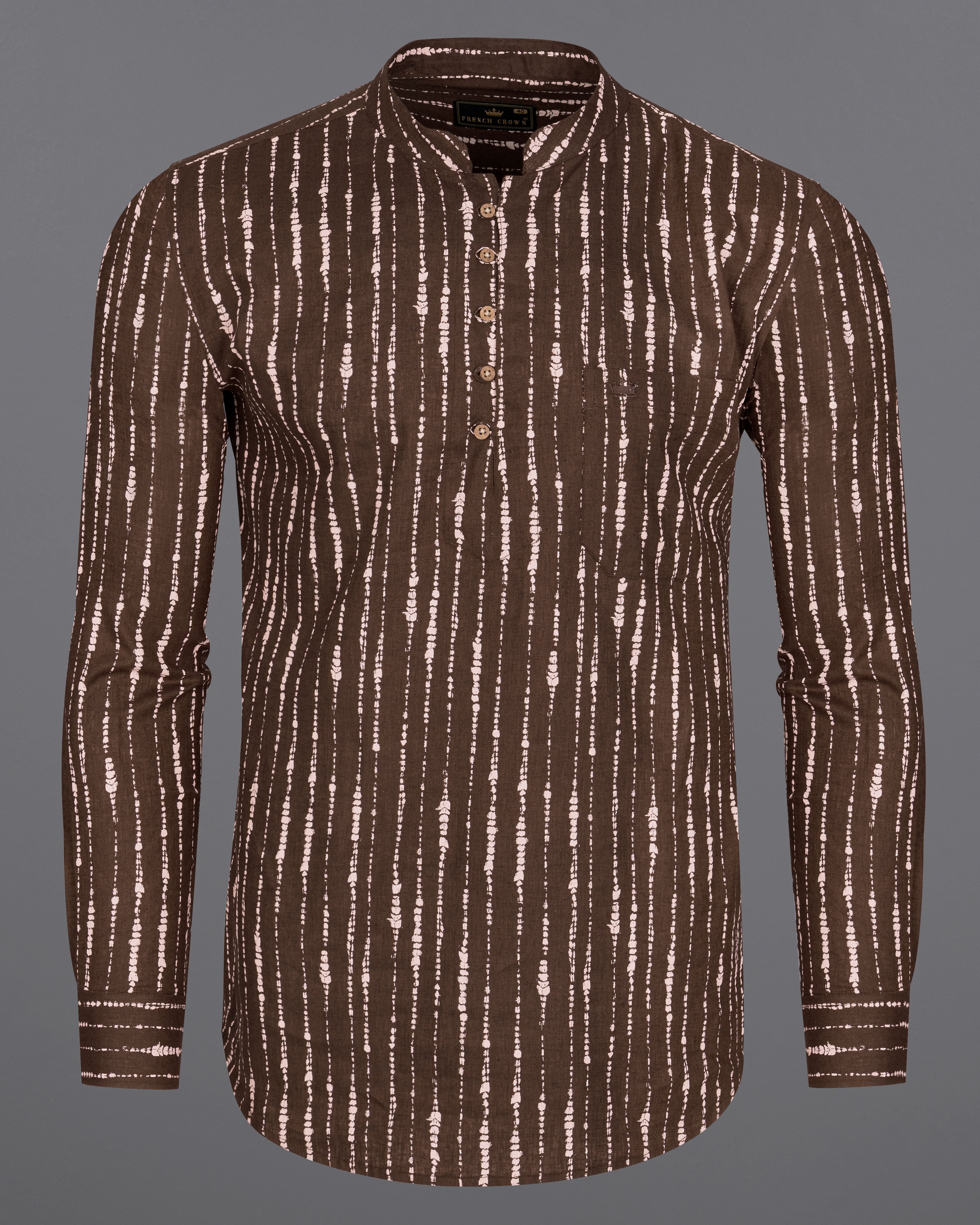 Espresso Brown Striped  Kurta Shirt  8641-KS-38,8641-KS-H-38,8641-KS-39,8641-KS-H-39,8641-KS-40,8641-KS-H-40,8641-KS-42,8641-KS-H-42,8641-KS-44,8641-KS-H-44,8641-KS-46,8641-KS-H-46,8641-KS-48,8641-KS-H-48,8641-KS-50,8641-KS-H-50,8641-KS-52,8641-KS-H-52