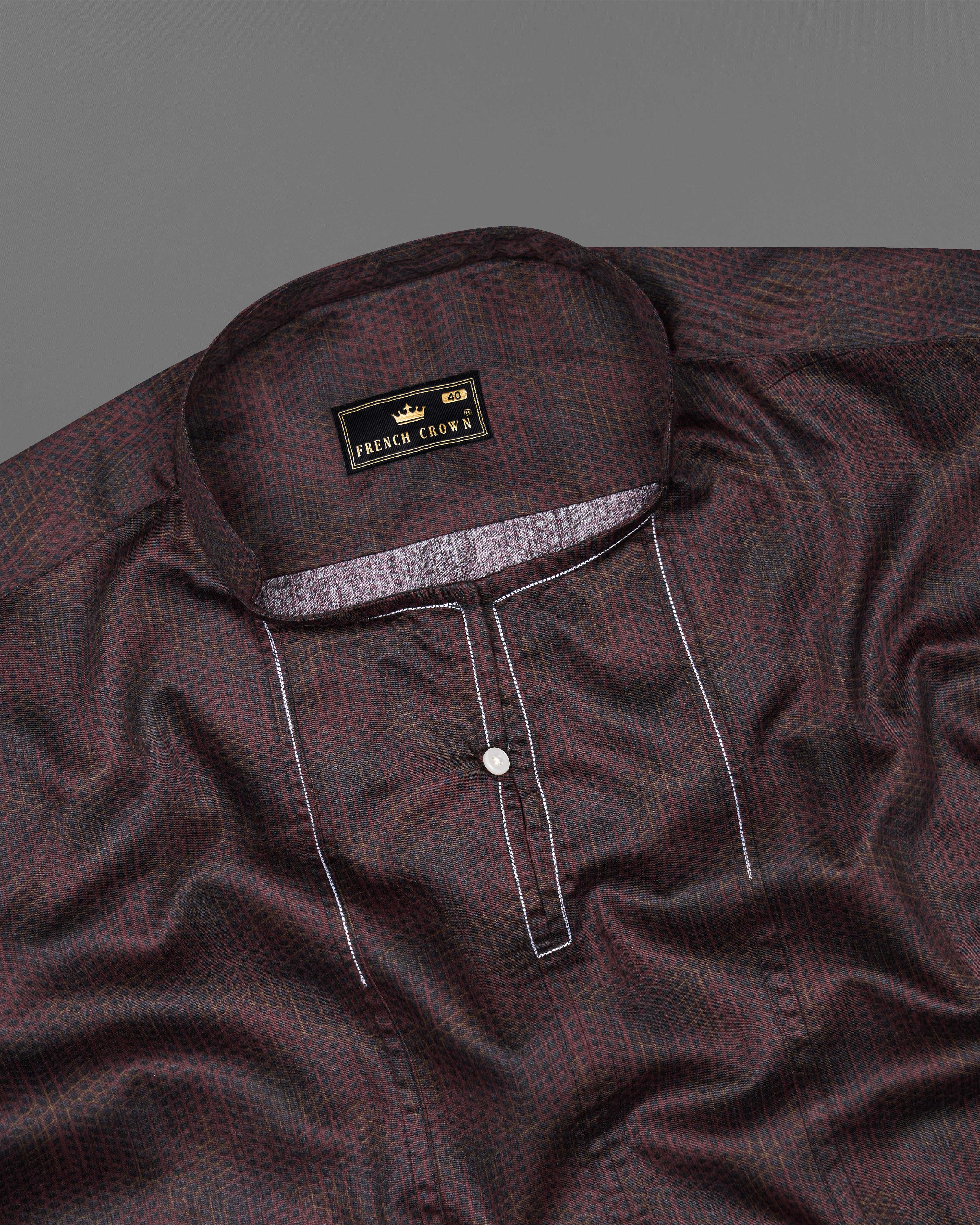 Congo Brown Subtle Checkered Super Soft Premium Cotton Designer Kurta Shirt  8650-KS-P218-38,8650-KS-P218-H-38,8650-KS-P218-39,8650-KS-P218-H-39,8650-KS-P218-40,8650-KS-P218-H-40,8650-KS-P218-42,8650-KS-P218-H-42,8650-KS-P218-44,8650-KS-P218-H-44,8650-KS-P218-46,8650-KS-P218-H-46,8650-KS-P218-48,8650-KS-P218-H-48,8650-KS-P218-50,8650-KS-P218-H-50,8650-KS-P218-52,8650-KS-P218-H-52