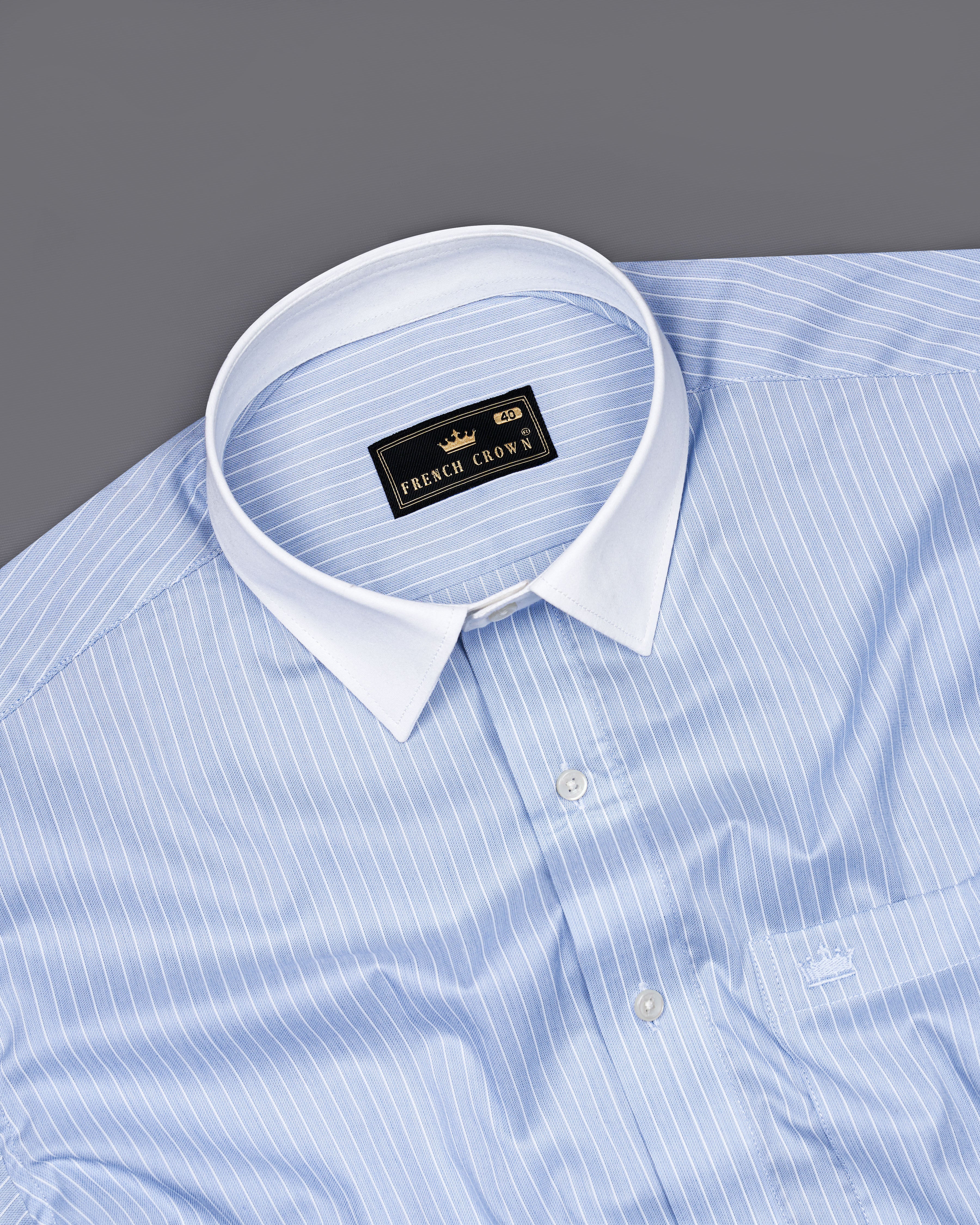 Casper Blue Twill Striped with White Collar Premium Cotton Shirt 8653-WCC-38,8653-WCC-H-38,8653-WCC-39,8653-WCC-H-39,8653-WCC-40,8653-WCC-H-40,8653-WCC-42,8653-WCC-H-42,8653-WCC-44,8653-WCC-H-44,8653-WCC-46,8653-WCC-H-46,8653-WCC-48,8653-WCC-H-48,8653-WCC-50,8653-WCC-H-50,8653-WCC-52,8653-WCC-H-52