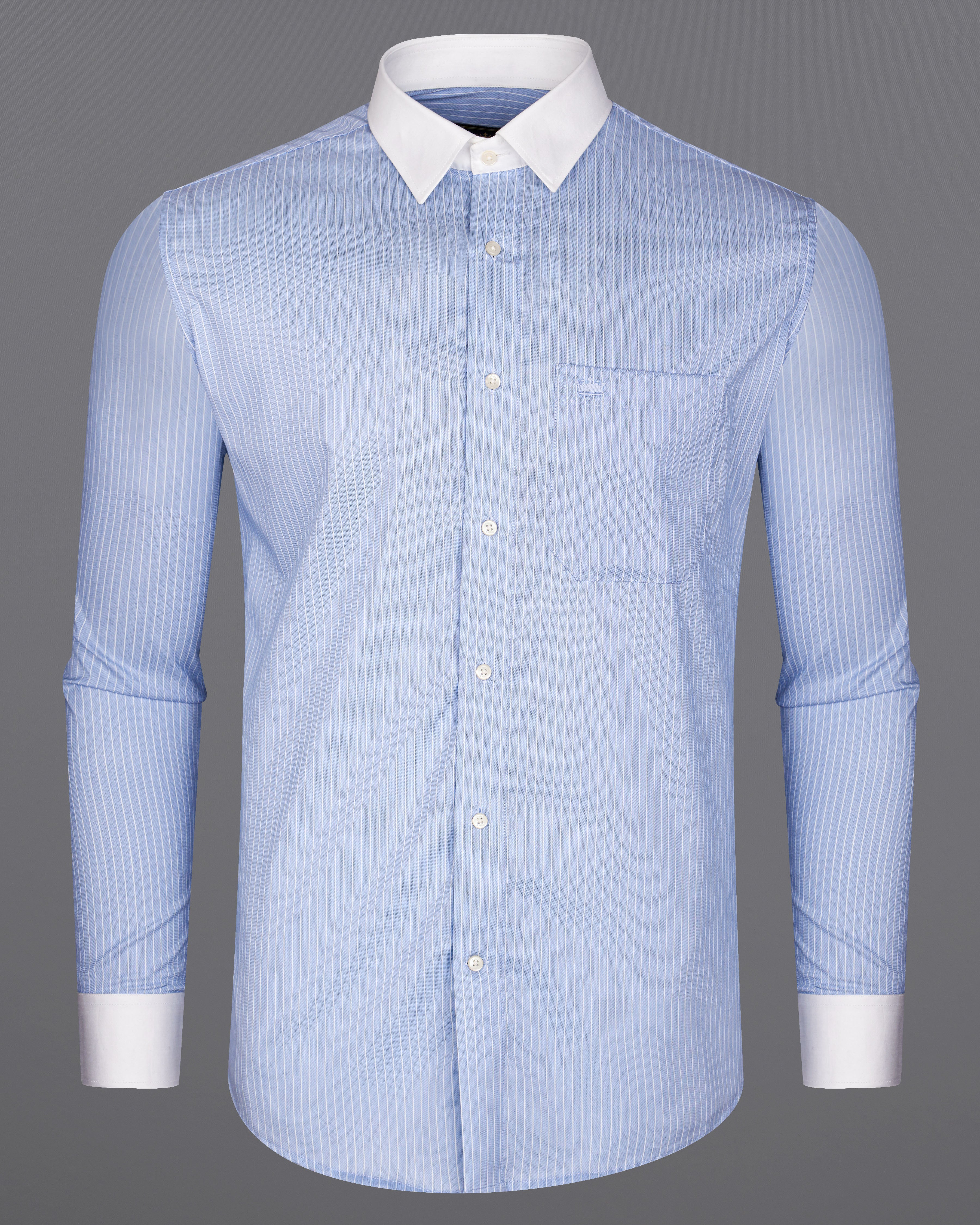 Casper Blue Twill Striped with White Collar Premium Cotton Shirt 8653-WCC-38,8653-WCC-H-38,8653-WCC-39,8653-WCC-H-39,8653-WCC-40,8653-WCC-H-40,8653-WCC-42,8653-WCC-H-42,8653-WCC-44,8653-WCC-H-44,8653-WCC-46,8653-WCC-H-46,8653-WCC-48,8653-WCC-H-48,8653-WCC-50,8653-WCC-H-50,8653-WCC-52,8653-WCC-H-52