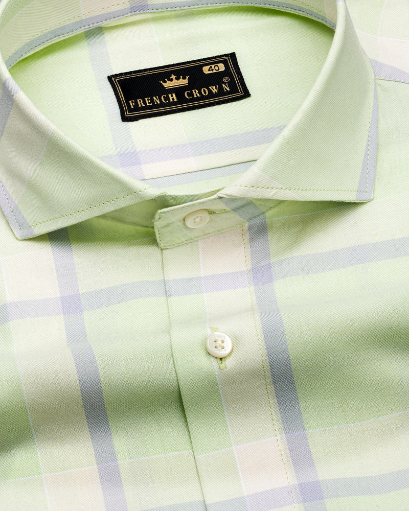 Beryl Green Twill Windowpane Premium Cotton Shirt 8658-CA-38,8658-CA-H-38,8658-CA-39,8658-CA-H-39,8658-CA-40,8658-CA-H-40,8658-CA-42,8658-CA-H-42,8658-CA-44,8658-CA-H-44,8658-CA-46,8658-CA-H-46,8658-CA-48,8658-CA-H-48,8658-CA-50,8658-CA-H-50,8658-CA-52,8658-CA-H-52