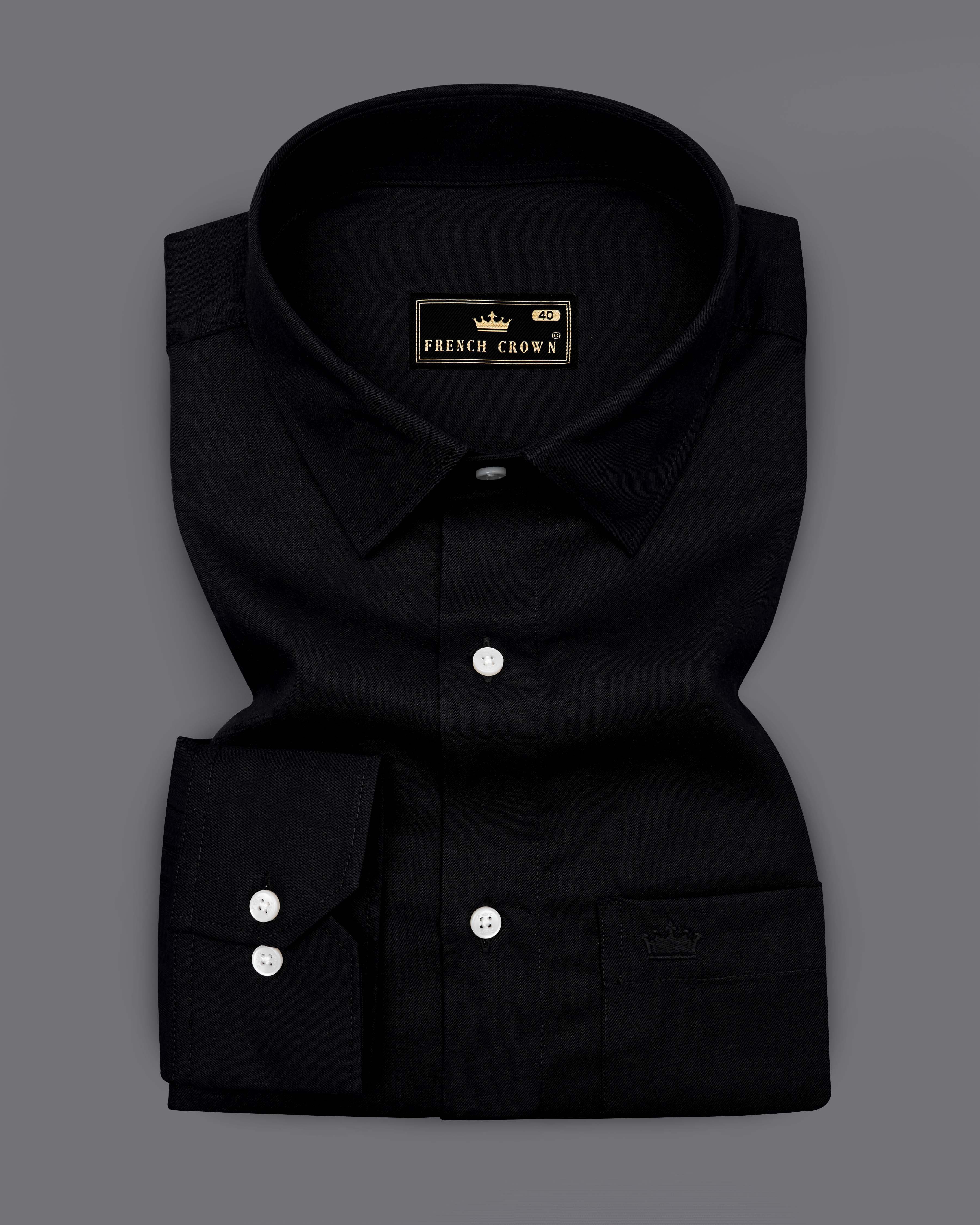 Jade Black Twill Premium Cotton Shirt 8663-38,8663-H-38,8663-39,8663-H-39,8663-40,8663-H-40,8663-42,8663-H-42,8663-44,8663-H-44,8663-46,8663-H-46,8663-48,8663-H-48,8663-50,8663-H-50,8663-52,8663-H-52