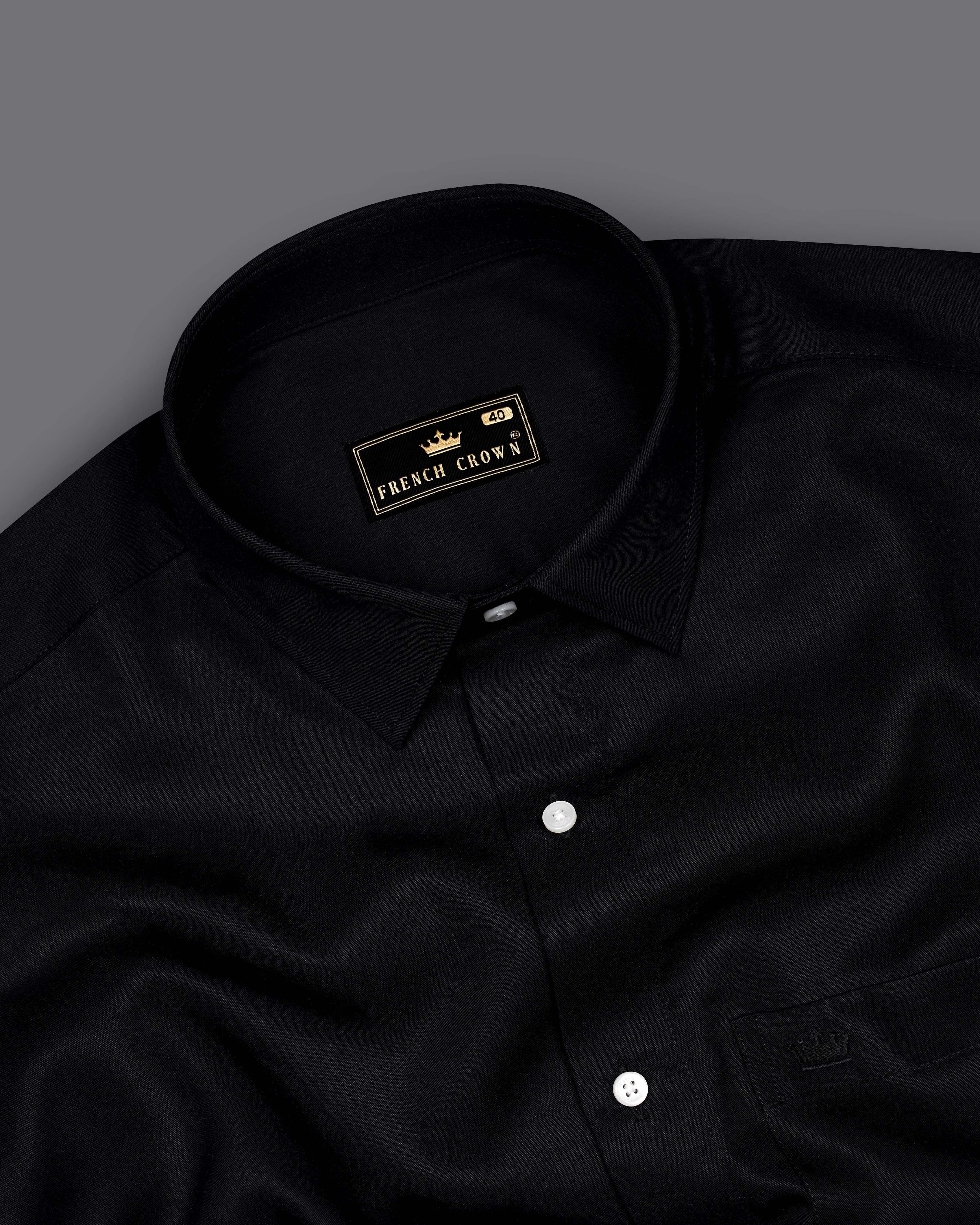 Jade Black Twill Premium Cotton Shirt 8663-38,8663-H-38,8663-39,8663-H-39,8663-40,8663-H-40,8663-42,8663-H-42,8663-44,8663-H-44,8663-46,8663-H-46,8663-48,8663-H-48,8663-50,8663-H-50,8663-52,8663-H-52