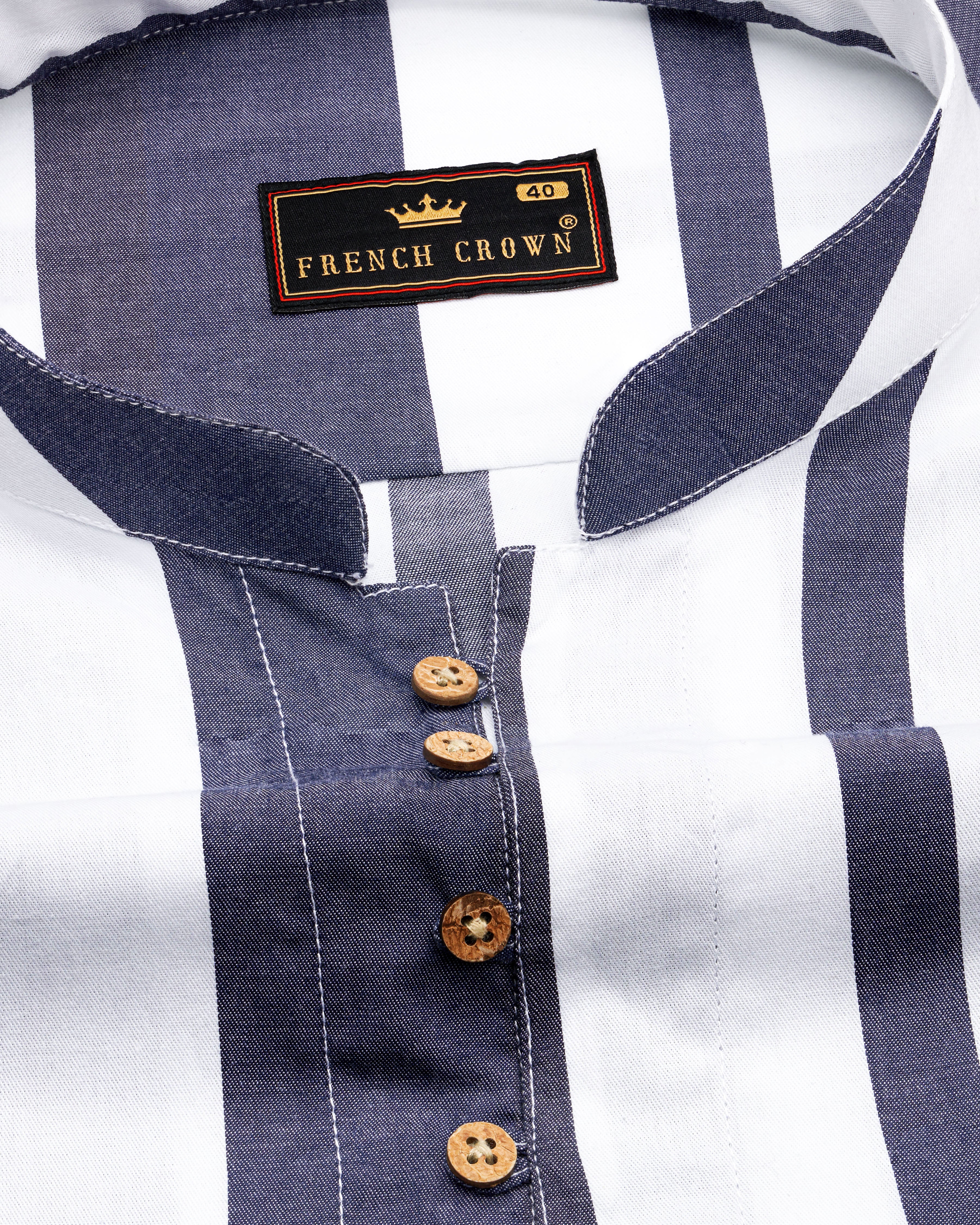 Bright White with Vampire Blue Striped Royal Oxford Kurta Shirt 8705-KS-38,8705-KS-H-38,8705-KS-39,8705-KS-H-39,8705-KS-40,8705-KS-H-40,8705-KS-42,8705-KS-H-42,8705-KS-44,8705-KS-H-44,8705-KS-46,8705-KS-H-46,8705-KS-48,8705-KS-H-48,8705-KS-50,8705-KS-H-50,8705-KS-52,8705-KS-H-52