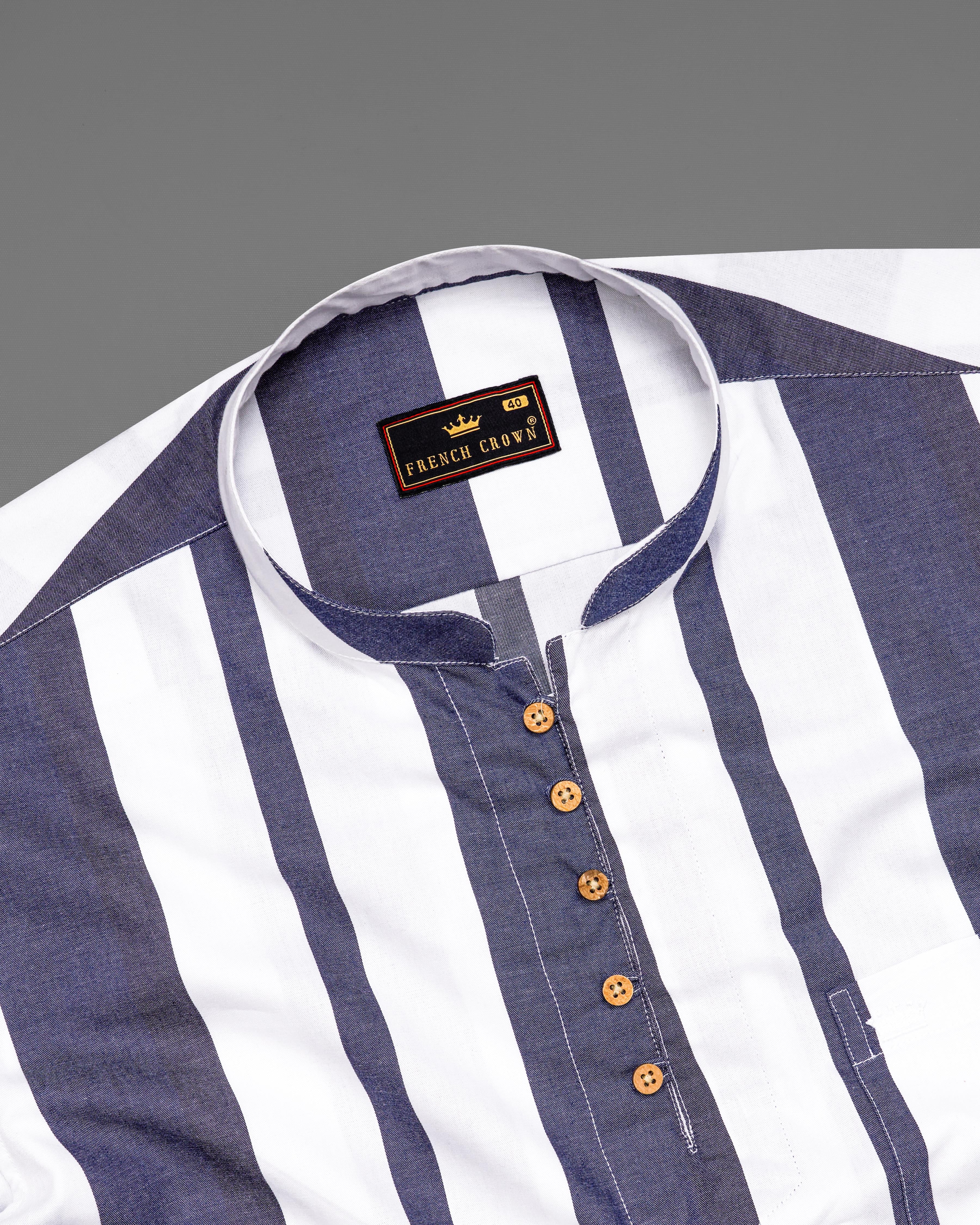 Bright White with Vampire Blue Striped Royal Oxford Kurta Shirt 8705-KS-38,8705-KS-H-38,8705-KS-39,8705-KS-H-39,8705-KS-40,8705-KS-H-40,8705-KS-42,8705-KS-H-42,8705-KS-44,8705-KS-H-44,8705-KS-46,8705-KS-H-46,8705-KS-48,8705-KS-H-48,8705-KS-50,8705-KS-H-50,8705-KS-52,8705-KS-H-52