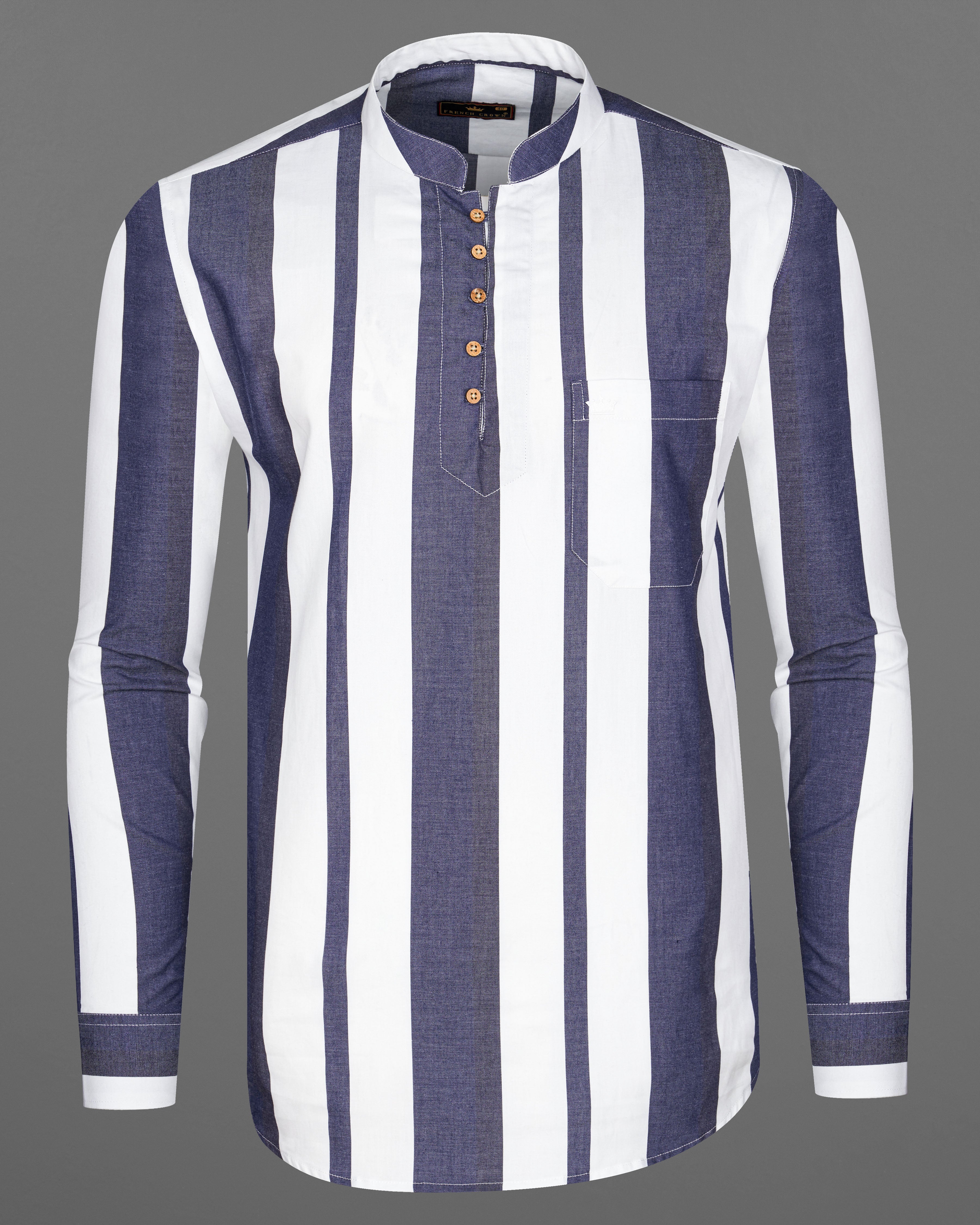 Bright White with Vampire Blue Striped Royal Oxford Kurta Shirt 8705-KS-38,8705-KS-H-38,8705-KS-39,8705-KS-H-39,8705-KS-40,8705-KS-H-40,8705-KS-42,8705-KS-H-42,8705-KS-44,8705-KS-H-44,8705-KS-46,8705-KS-H-46,8705-KS-48,8705-KS-H-48,8705-KS-50,8705-KS-H-50,8705-KS-52,8705-KS-H-52