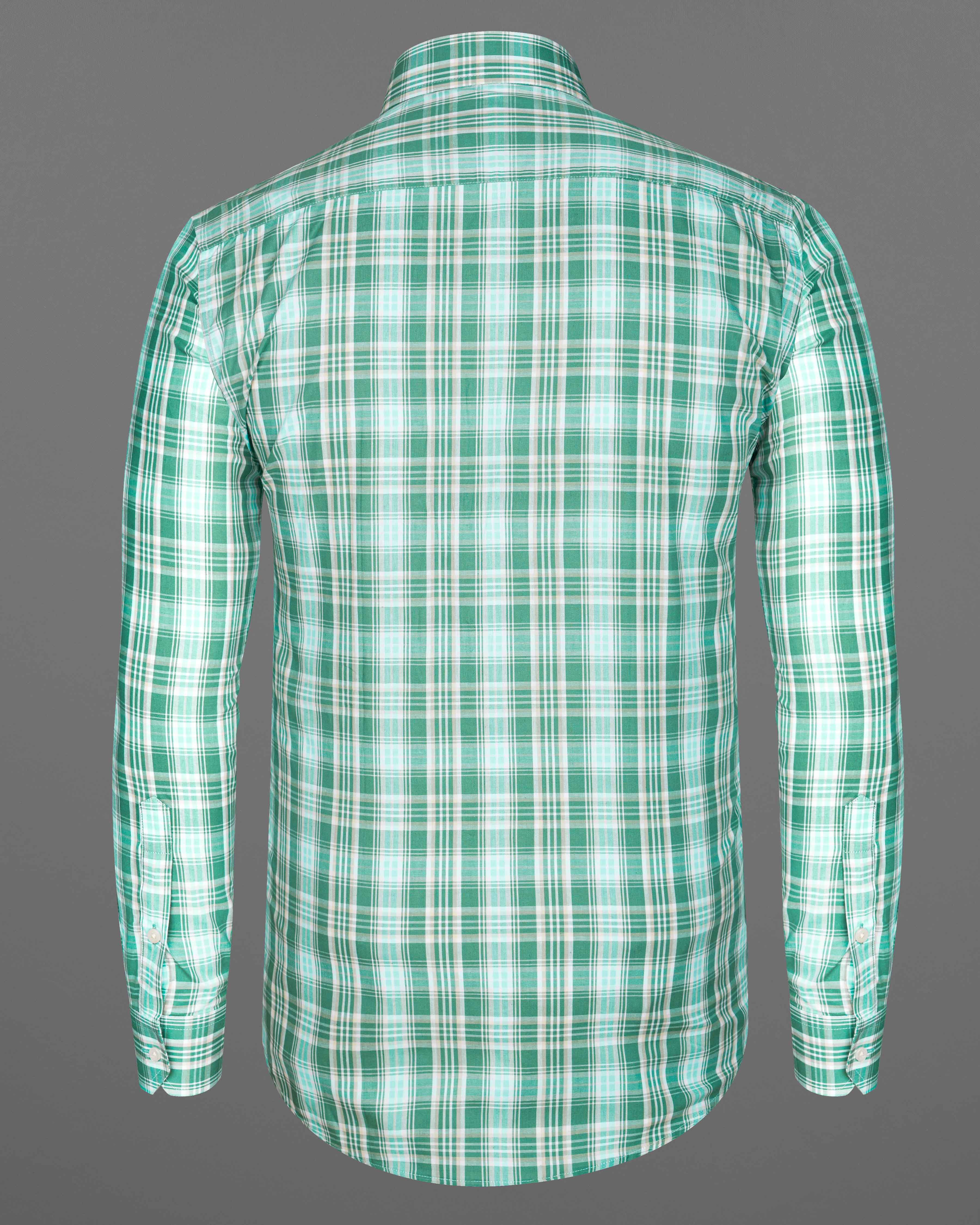 Viridian Green with Chinook Blue Plaid Premium Cotton Shirt  8709-CA-38,8709-CA-H-38,8709-CA-39,8709-CA-H-39,8709-CA-40,8709-CA-H-40,8709-CA-42,8709-CA-H-42,8709-CA-44,8709-CA-H-44,8709-CA-46,8709-CA-H-46,8709-CA-48,8709-CA-H-48,8709-CA-50,8709-CA-H-50,8709-CA-52,8709-CA-H-52