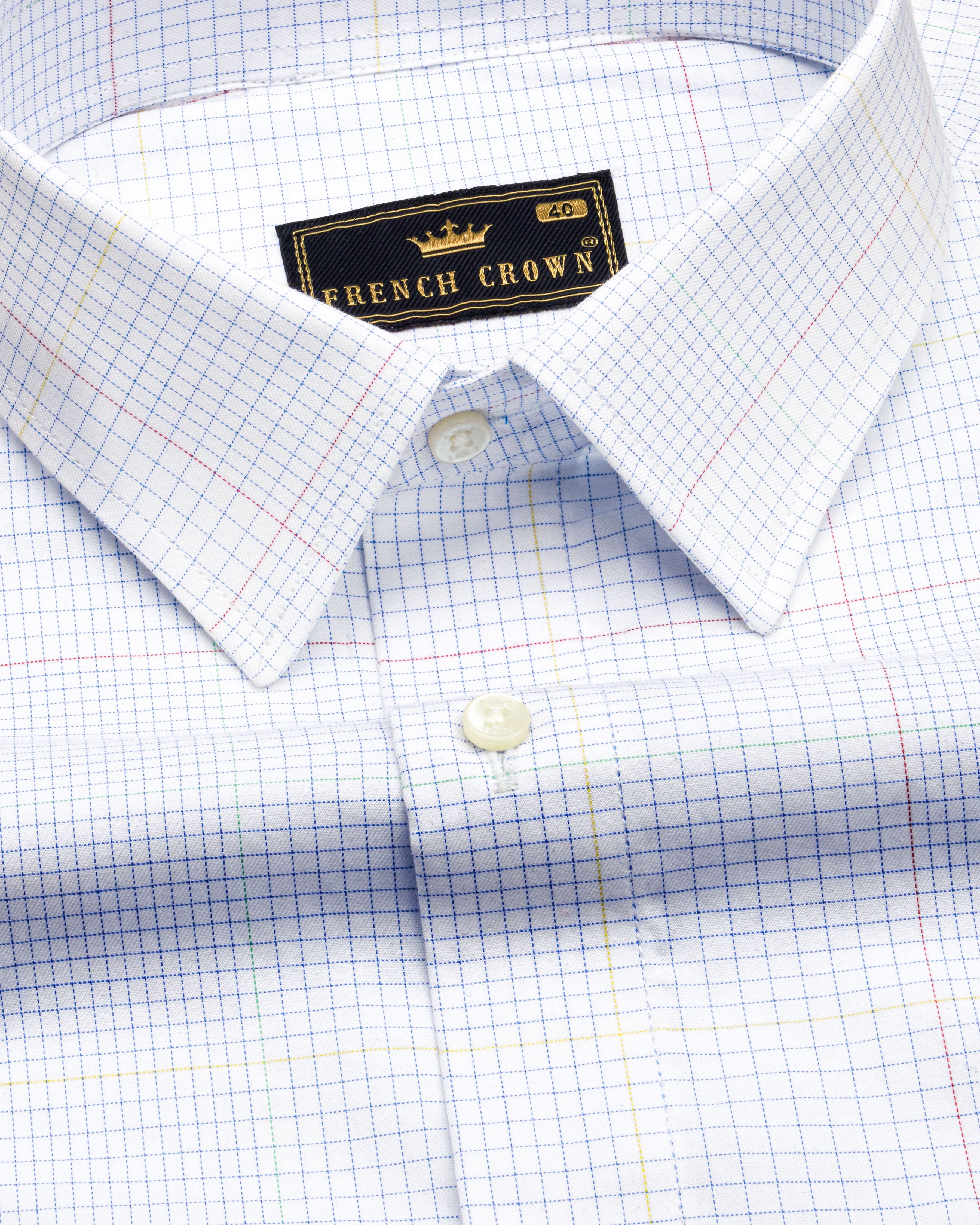 Bright White Twill Checkered Premium Cotton Shirt 8712-38,8712-H-38,8712-39,8712-H-39,8712-40,8712-H-40,8712-42,8712-H-42,8712-44,8712-H-44,8712-46,8712-H-46,8712-48,8712-H-48,8712-50,8712-H-50,8712-52,8712-H-52