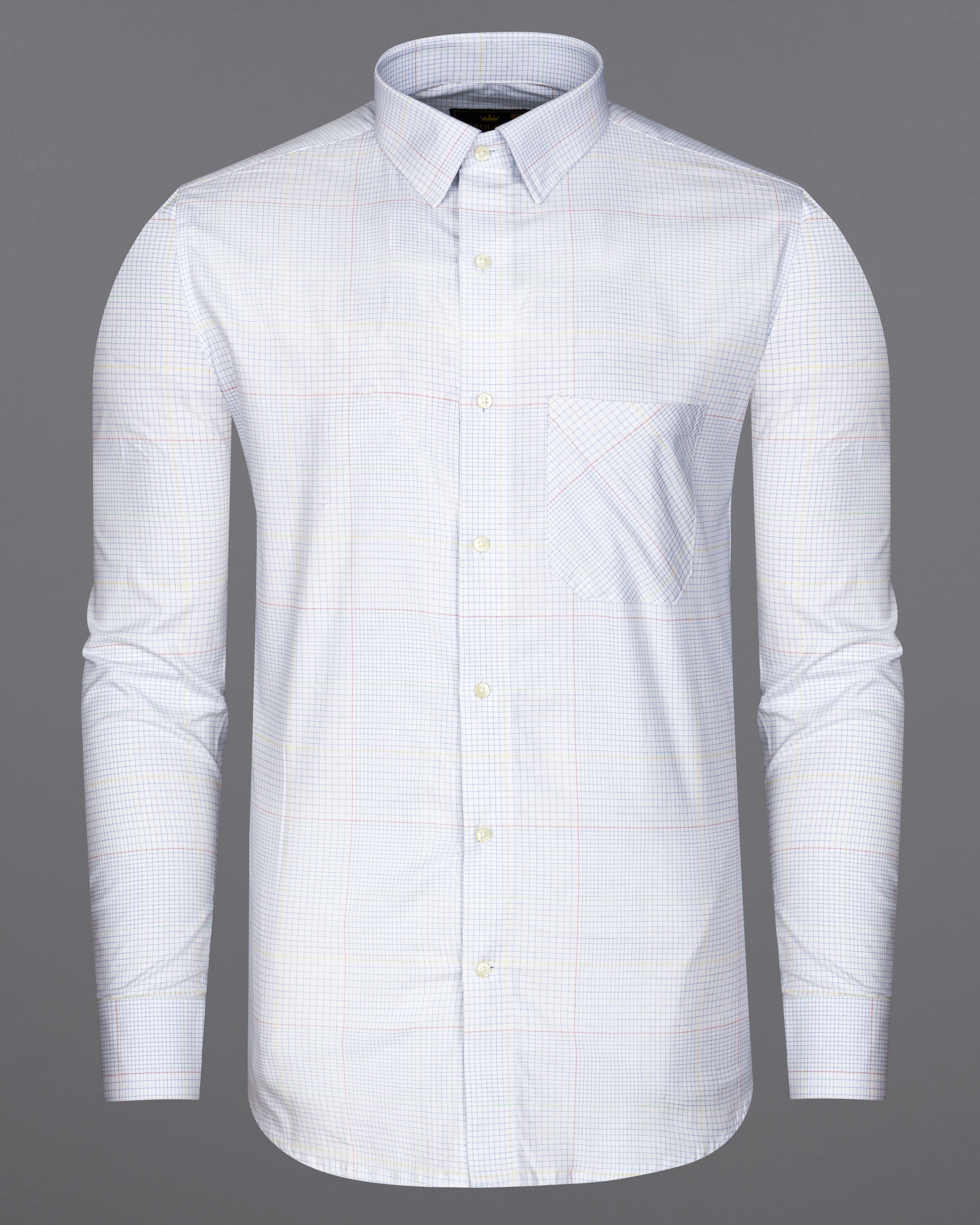 Bright White Twill Checkered Premium Cotton Shirt 8712-38,8712-H-38,8712-39,8712-H-39,8712-40,8712-H-40,8712-42,8712-H-42,8712-44,8712-H-44,8712-46,8712-H-46,8712-48,8712-H-48,8712-50,8712-H-50,8712-52,8712-H-52