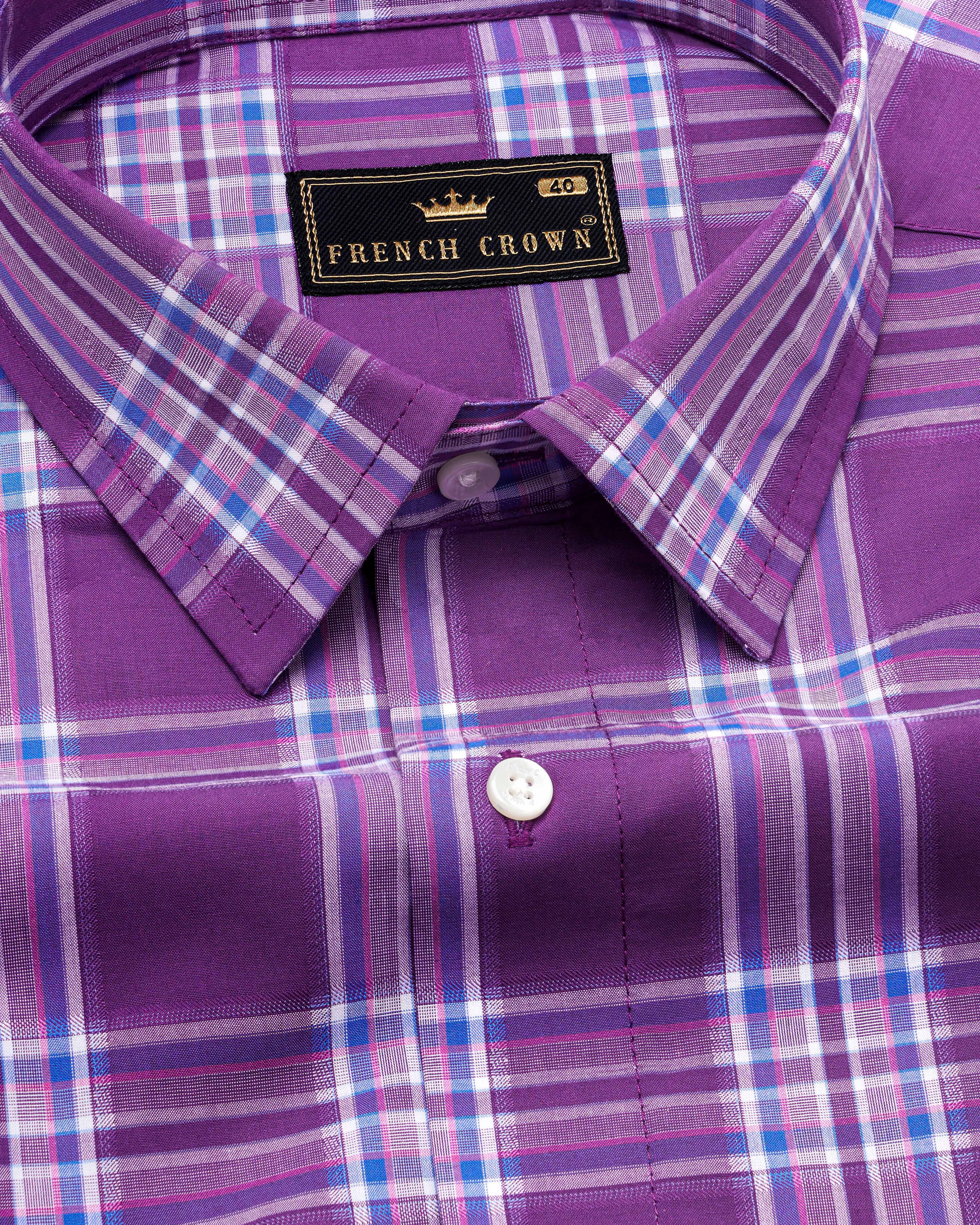 Byzantium Violet Plaid Dobby Textured Premium Giza Cotton Shirt 8717-38,8717-H-38,8717-39,8717-H-39,8717-40,8717-H-40,8717-42,8717-H-42,8717-44,8717-H-44,8717-46,8717-H-46,8717-48,8717-H-48,8717-50,8717-H-50,8717-52,8717-H-52