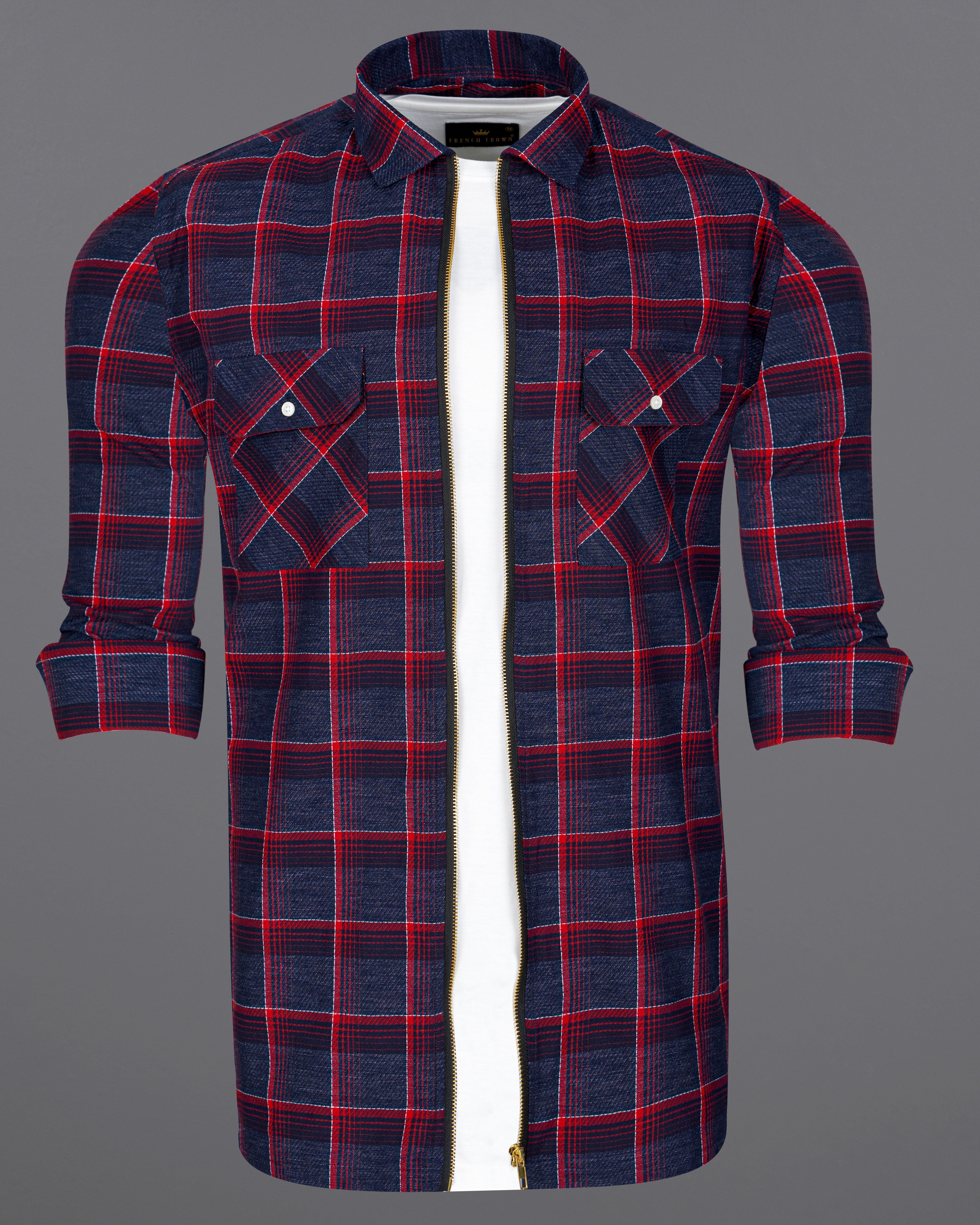 Ebony Navy Blue with Sangria Red Twill Windowpane Premium Cotton Zipper Closure Overshirt 8718-OS-FP-P181-38,8718-OS-FP-P181-H-38,8718-OS-FP-P181-39,8718-OS-FP-P181-H-39,8718-OS-FP-P181-40,8718-OS-FP-P181-H-40,8718-OS-FP-P181-42,8718-OS-FP-P181-H-42,8718-OS-FP-P181-44,8718-OS-FP-P181-H-44,8718-OS-FP-P181-46,8718-OS-FP-P181-H-46,8718-OS-FP-P181-48,8718-OS-FP-P181-H-48,8718-OS-FP-P181-50,8718-OS-FP-P181-H-50,8718-OS-FP-P181-52,8718-OS-FP-P181-H-52