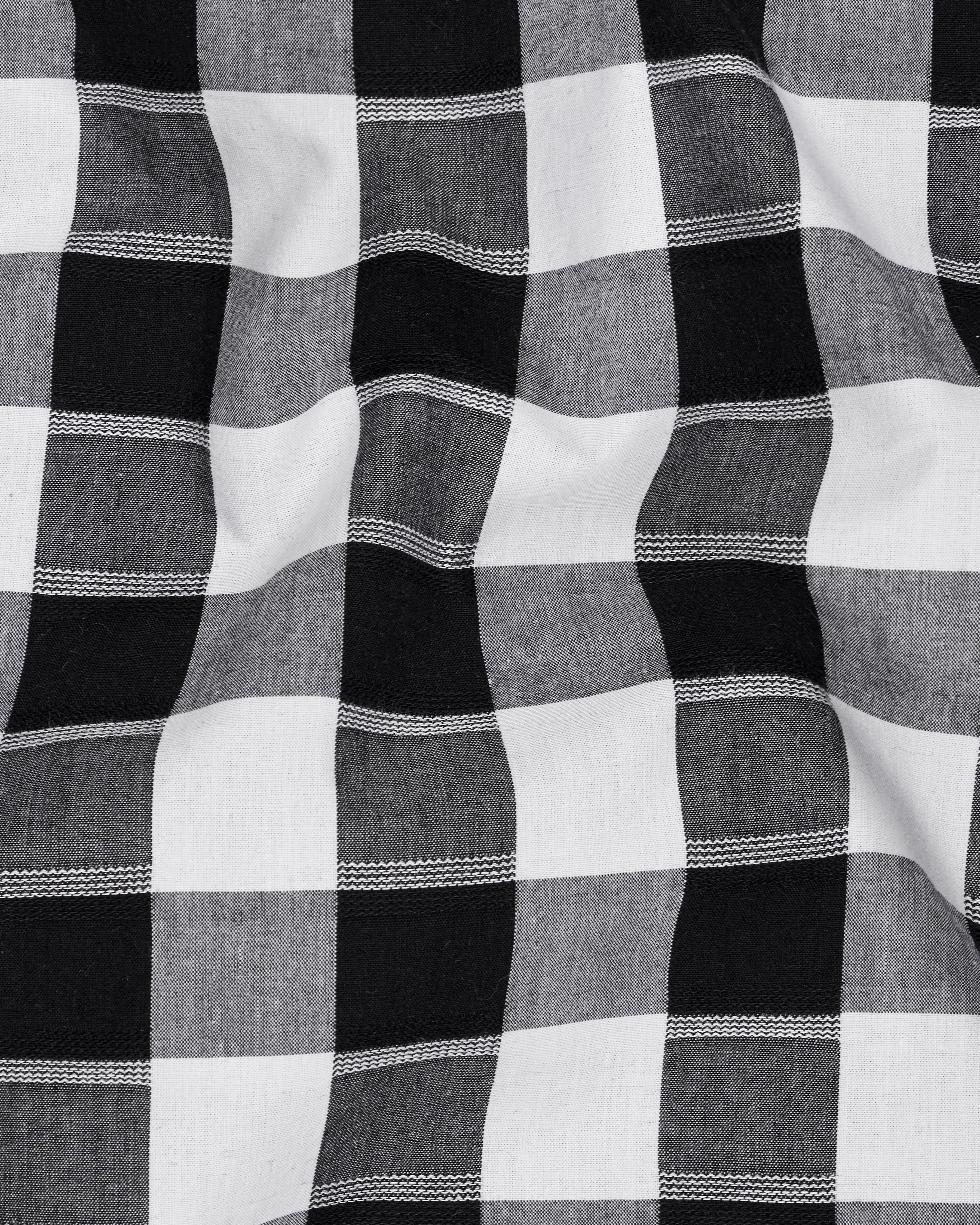 Jade Black and White Twill Checkered Premium Cotton Shirt 8719-38,8719-H-38,8719-39,8719-H-39,8719-40,8719-H-40,8719-42,8719-H-42,8719-44,8719-H-44,8719-46,8719-H-46,8719-48,8719-H-48,8719-50,8719-H-50,8719-52,8719-H-52