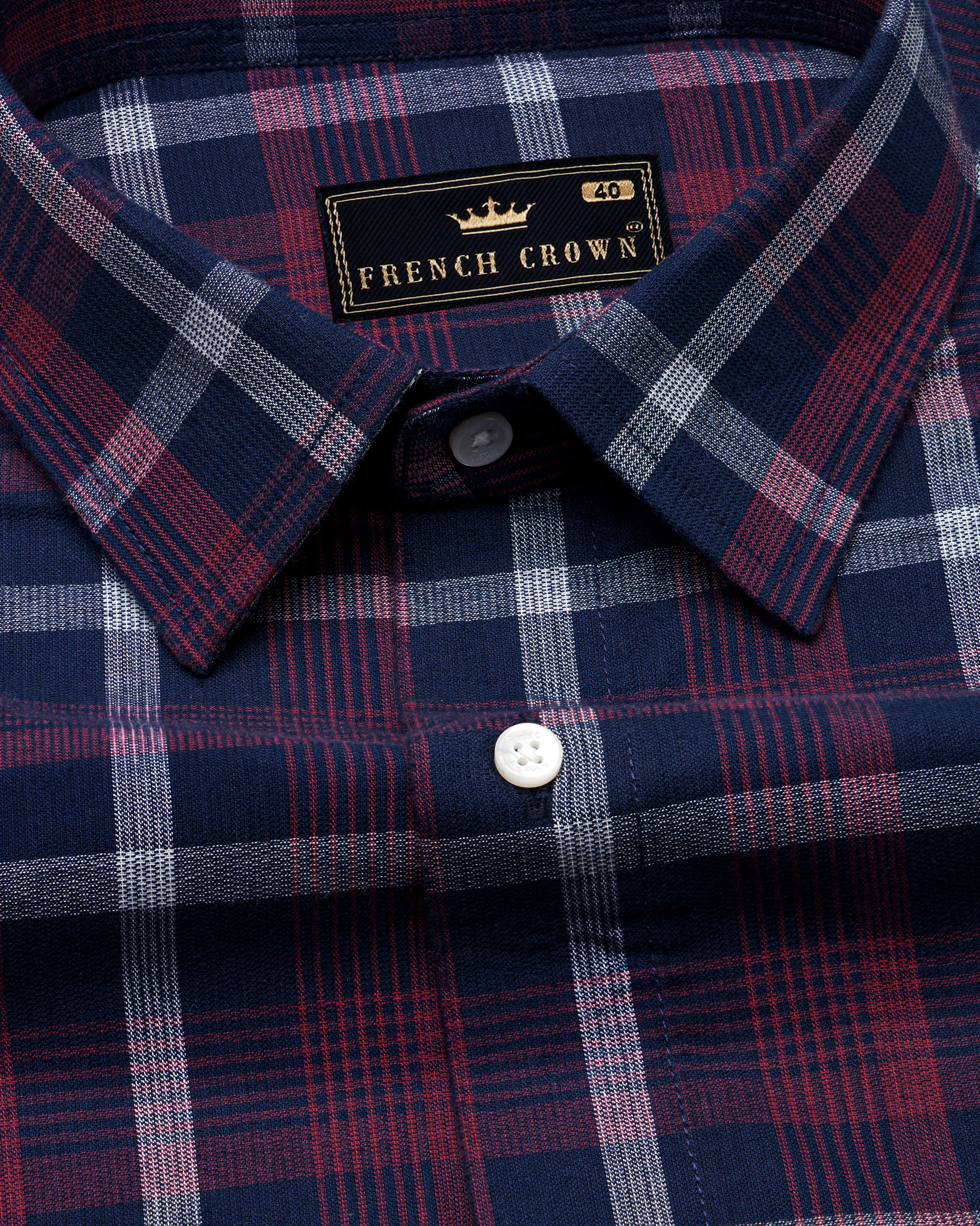 Merlot Red with Haiti Blue Windowpane Heavyweight Corduroy Shirt 8724-38,8724-H-38,8724-39,8724-H-39,8724-40,8724-H-40,8724-42,8724-H-42,8724-44,8724-H-44,8724-46,8724-H-46,8724-48,8724-H-48,8724-50,8724-H-50,8724-52,8724-H-52