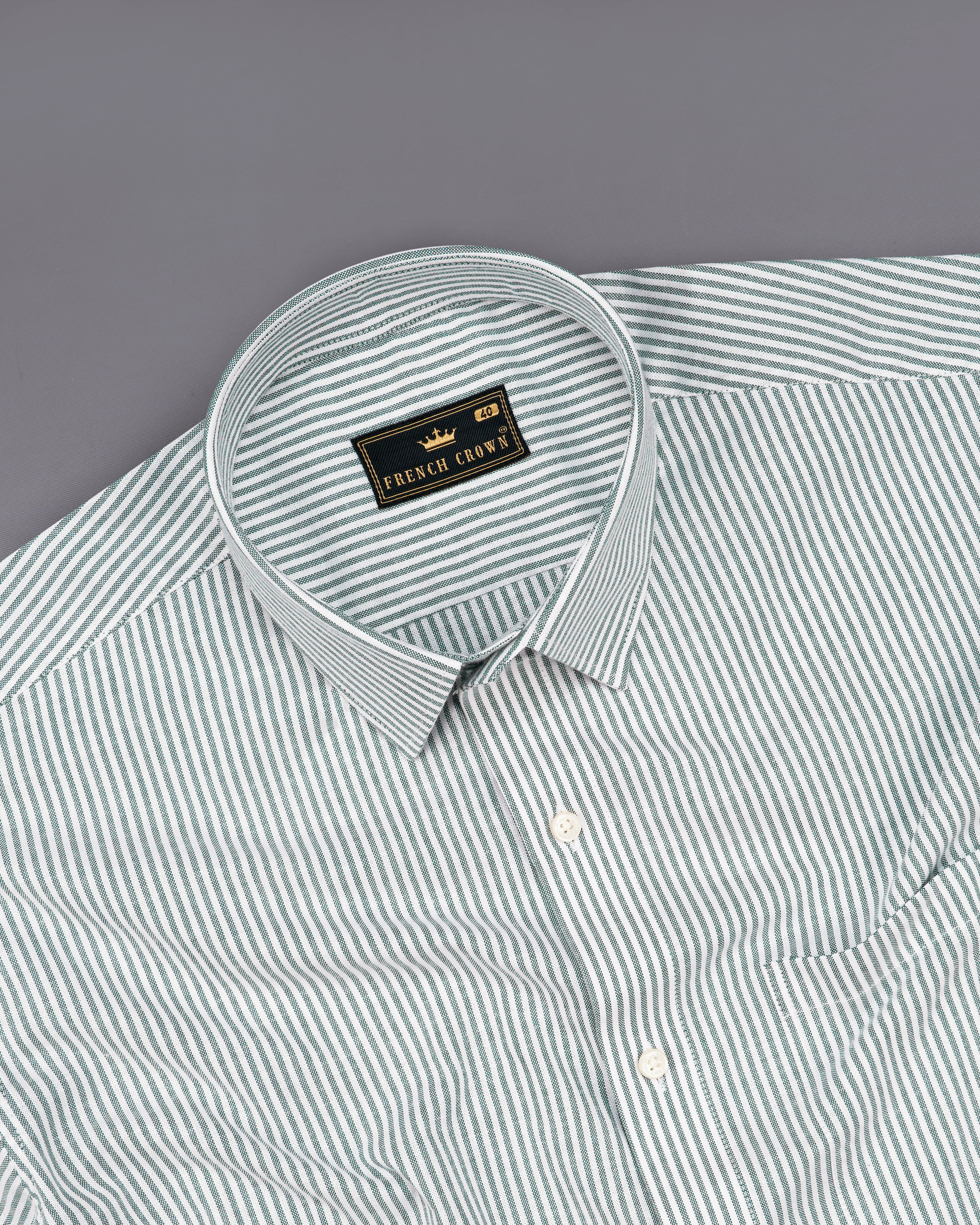 Gunsmoke Green Pinstriped Royal Oxford Shirt 8746-38,8746-H-38,8746-39,8746-H-39,8746-40,8746-H-40,8746-42,8746-H-42,8746-44,8746-H-44,8746-46,8746-H-46,8746-48,8746-H-48,8746-50,8746-H-50,8746-52,8746-H-52