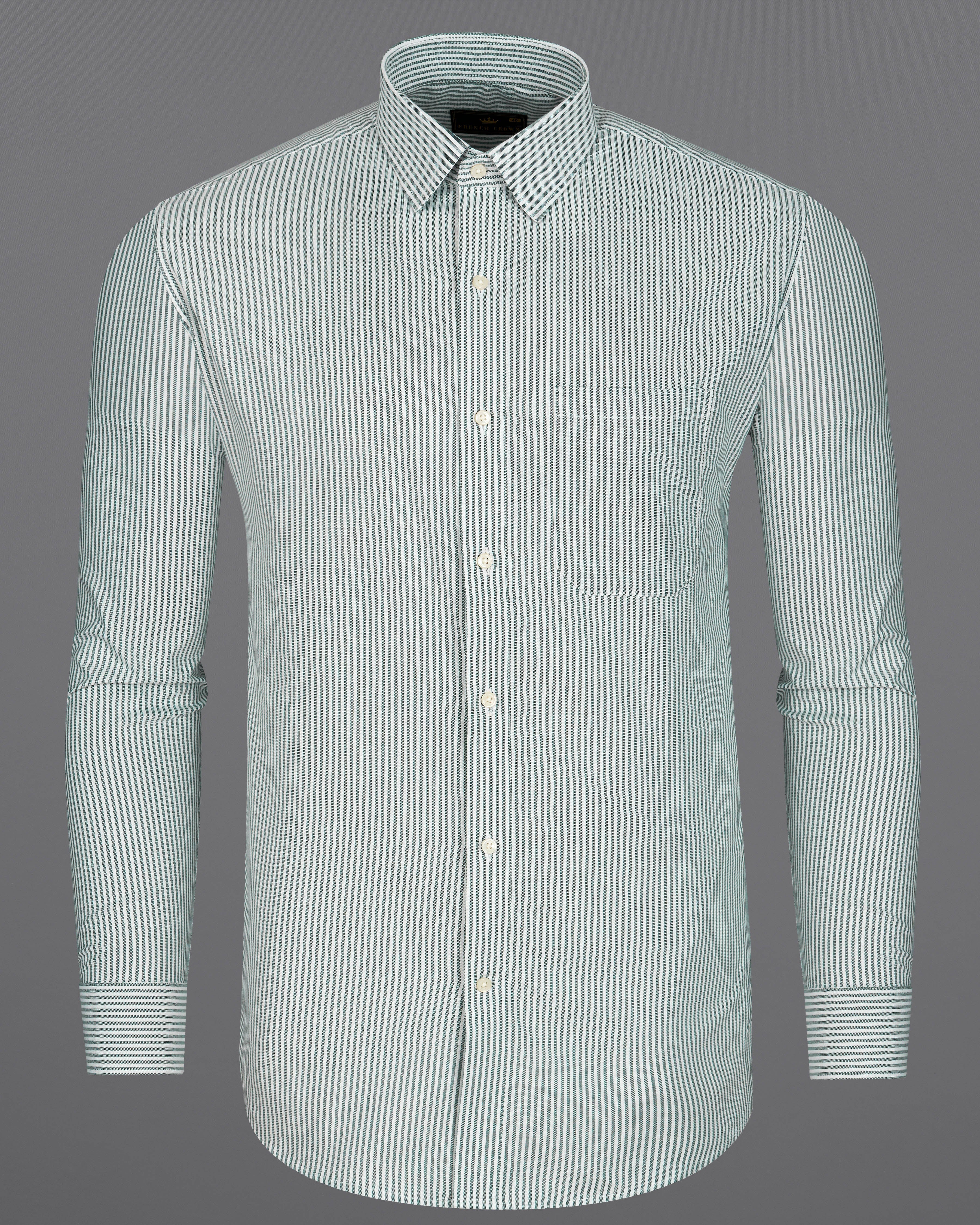 Gunsmoke Green Pinstriped Royal Oxford Shirt 8746-38,8746-H-38,8746-39,8746-H-39,8746-40,8746-H-40,8746-42,8746-H-42,8746-44,8746-H-44,8746-46,8746-H-46,8746-48,8746-H-48,8746-50,8746-H-50,8746-52,8746-H-52