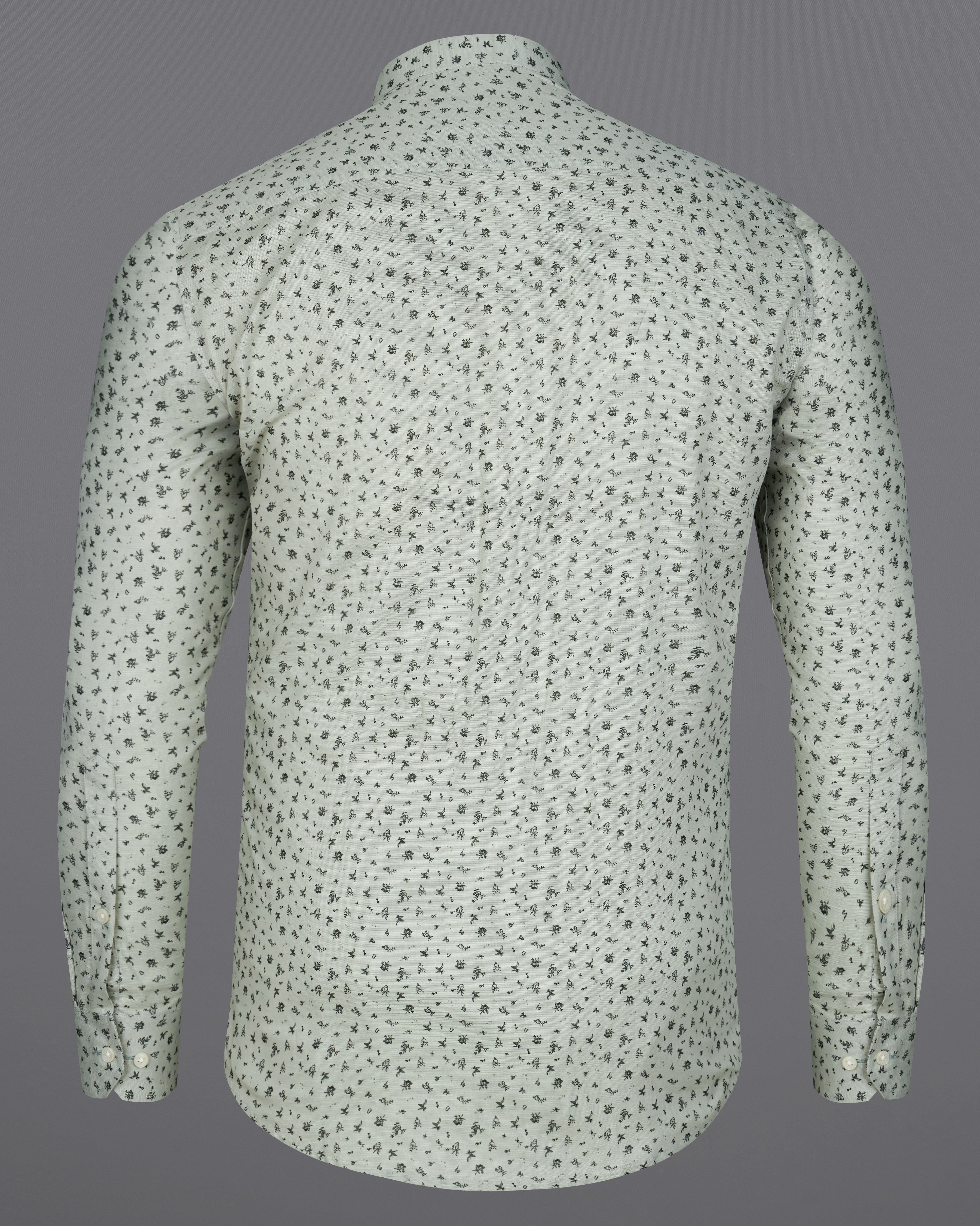 Pumice Green Ditsy Printed Luxurious Linen Shirt 8777-M-38,8777-M-H-38,8777-M-39,8777-M-H-39,8777-M-40,8777-M-H-40,8777-M-42,8777-M-H-42,8777-M-44,8777-M-H-44,8777-M-46,8777-M-H-46,8777-M-48,8777-M-H-48,8777-M-50,8777-M-H-50,8777-M-52,8777-M-H-52