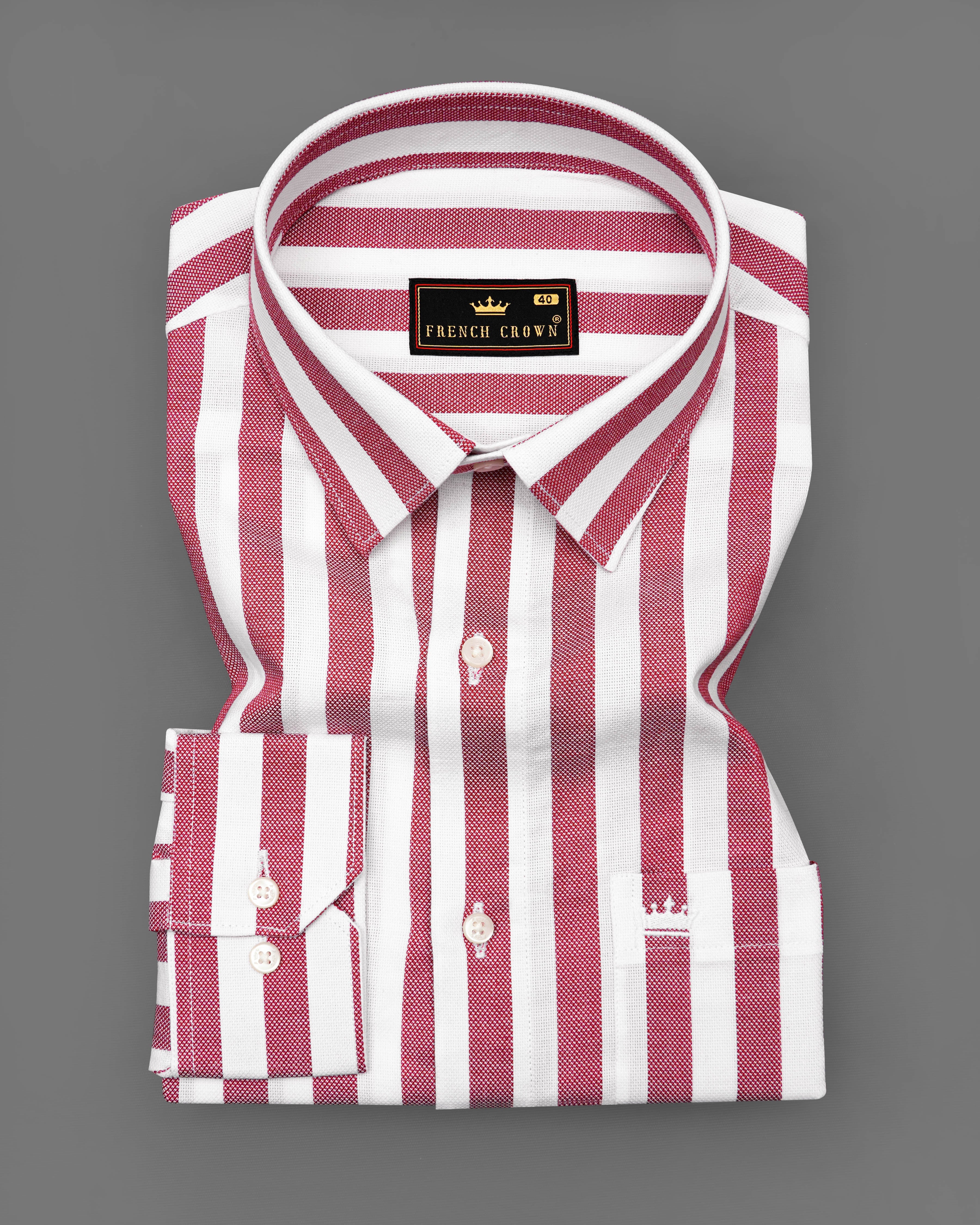Bright White with Merlot Pink Striped Dobby Textured Premium Giza Cotton Shirt  8786-38,8786-H-38,8786-39,8786-H-39,8786-40,8786-H-40,8786-42,8786-H-42,8786-44,8786-H-44,8786-46,8786-H-46,8786-48,8786-H-48,8786-50,8786-H-50,8786-52,8786-H-52