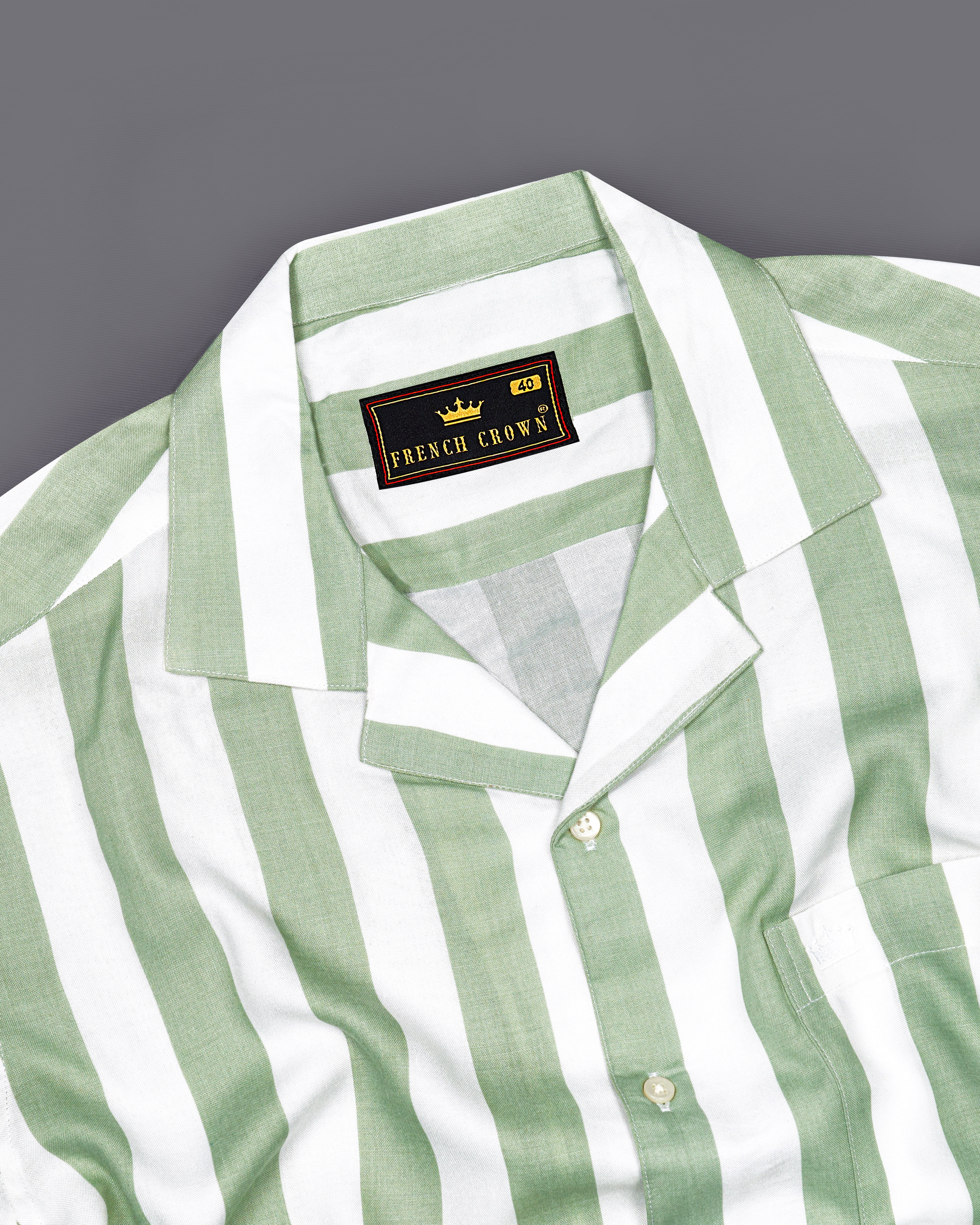 Coriander Green with Bright White Striped Premium Tencel Shirt 8795-CC-38,8795-CC-H-38,8795-CC-39,8795-CC-H-39,8795-CC-40,8795-CC-H-40,8795-CC-42,8795-CC-H-42,8795-CC-44,8795-CC-H-44,8795-CC-46,8795-CC-H-46,8795-CC-48,8795-CC-H-48,8795-CC-50,8795-CC-H-50,8795-CC-52,8795-CC-H-52