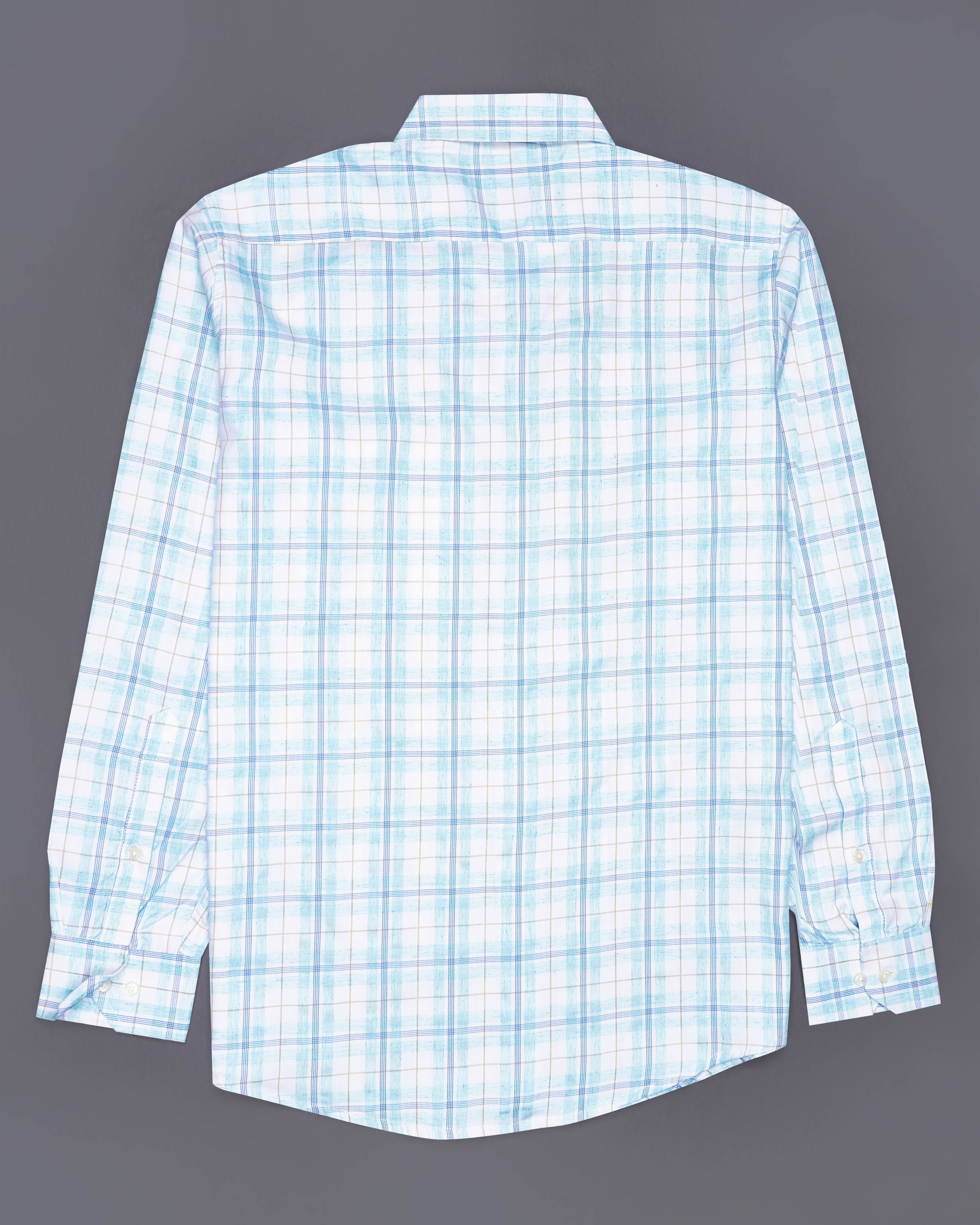 Bright White with Sapphire Blue Plaid Premium Cotton Shirt 8809-BD-38,8809-BD-H-38,8809-BD-39,8809-BD-H-39,8809-BD-40,8809-BD-H-40,8809-BD-42,8809-BD-H-42,8809-BD-44,8809-BD-H-44,8809-BD-46,8809-BD-H-46,8809-BD-48,8809-BD-H-48,8809-BD-50,8809-BD-H-50,8809-BD-52,8809-BD-H-52