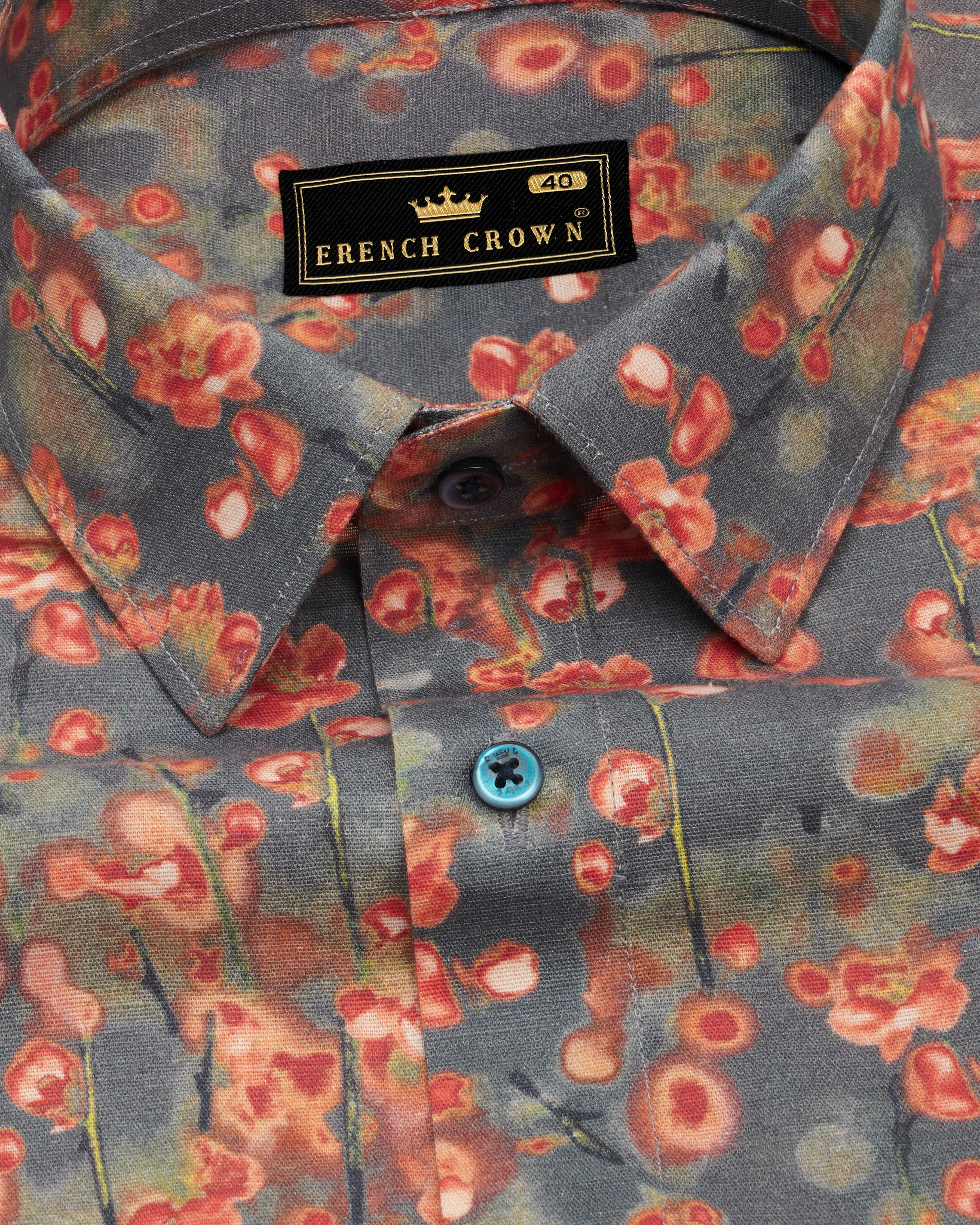 Carbon Gray Ditsy Printed Luxurious Linen Shirt 8816-BLE-38,8816-BLE-H-38,8816-BLE-39,8816-BLE-H-39,8816-BLE-40,8816-BLE-H-40,8816-BLE-42,8816-BLE-H-42,8816-BLE-44,8816-BLE-H-44,8816-BLE-46,8816-BLE-H-46,8816-BLE-48,8816-BLE-H-48,8816-BLE-50,8816-BLE-H-50,8816-BLE-52,8816-BLE-H-52